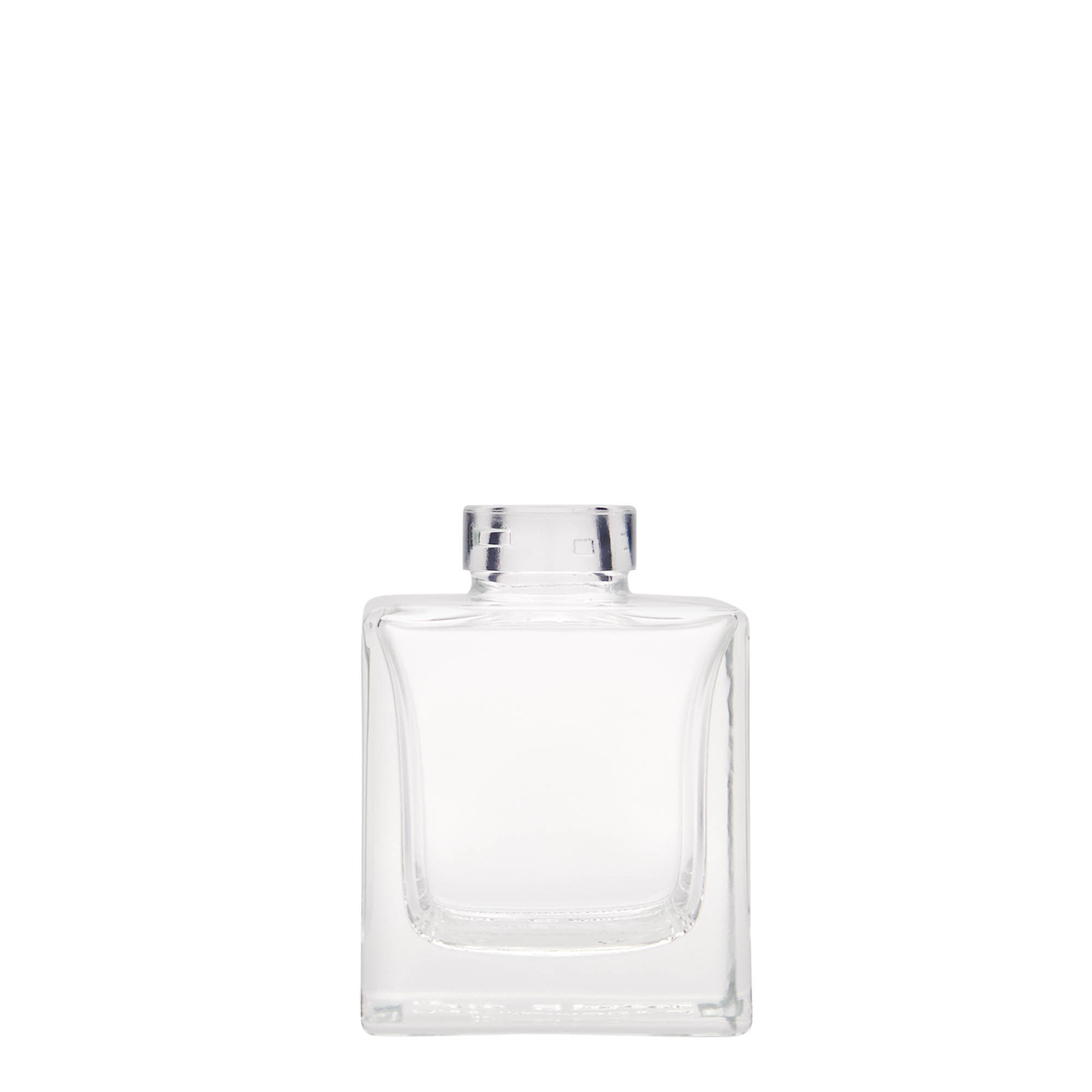 Flacon en verre 100 ml « Cube », carré, ouverture : bouchon en liège