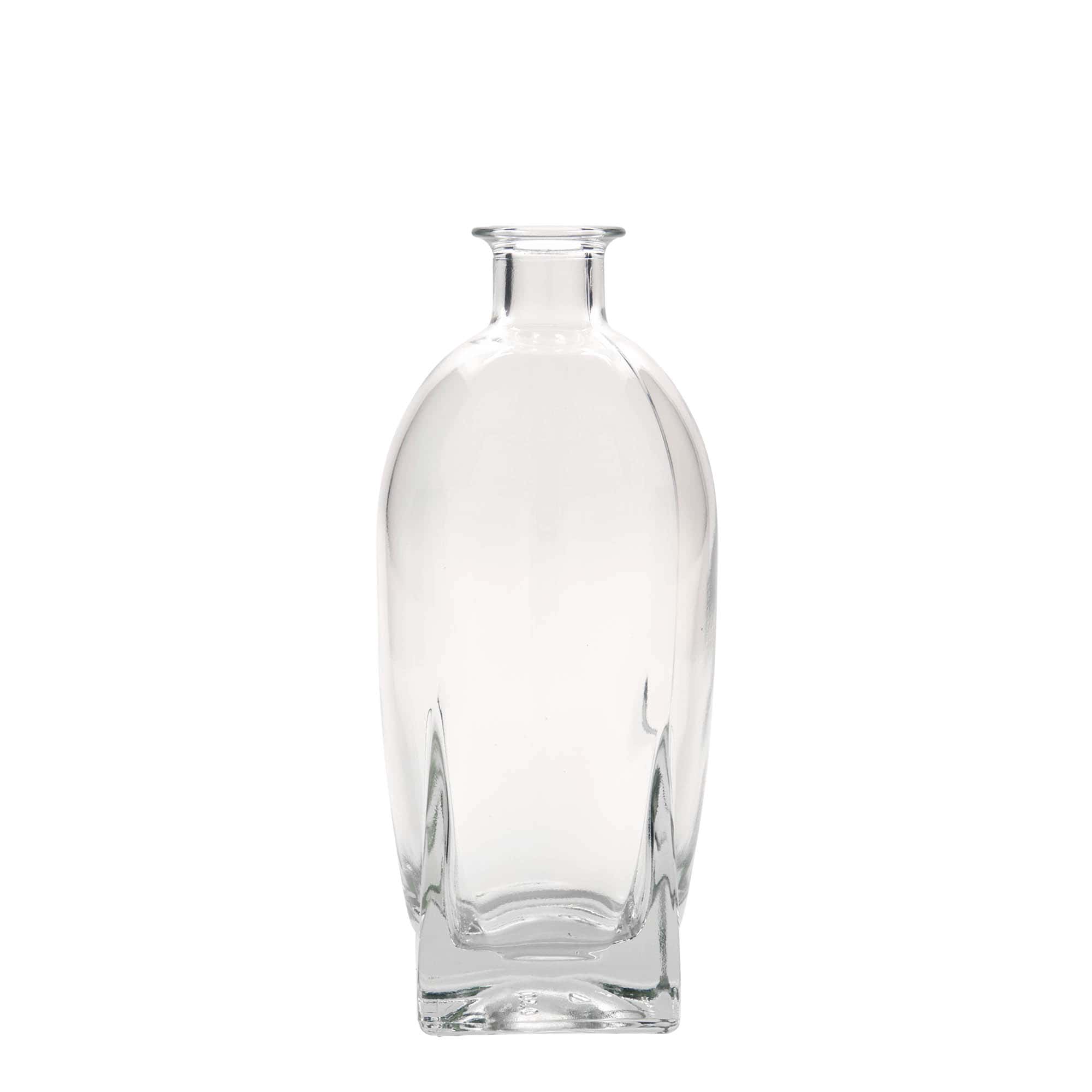 Bouteille en verre 500 ml 'Zino', carrée, ouverture : bouchon en liège