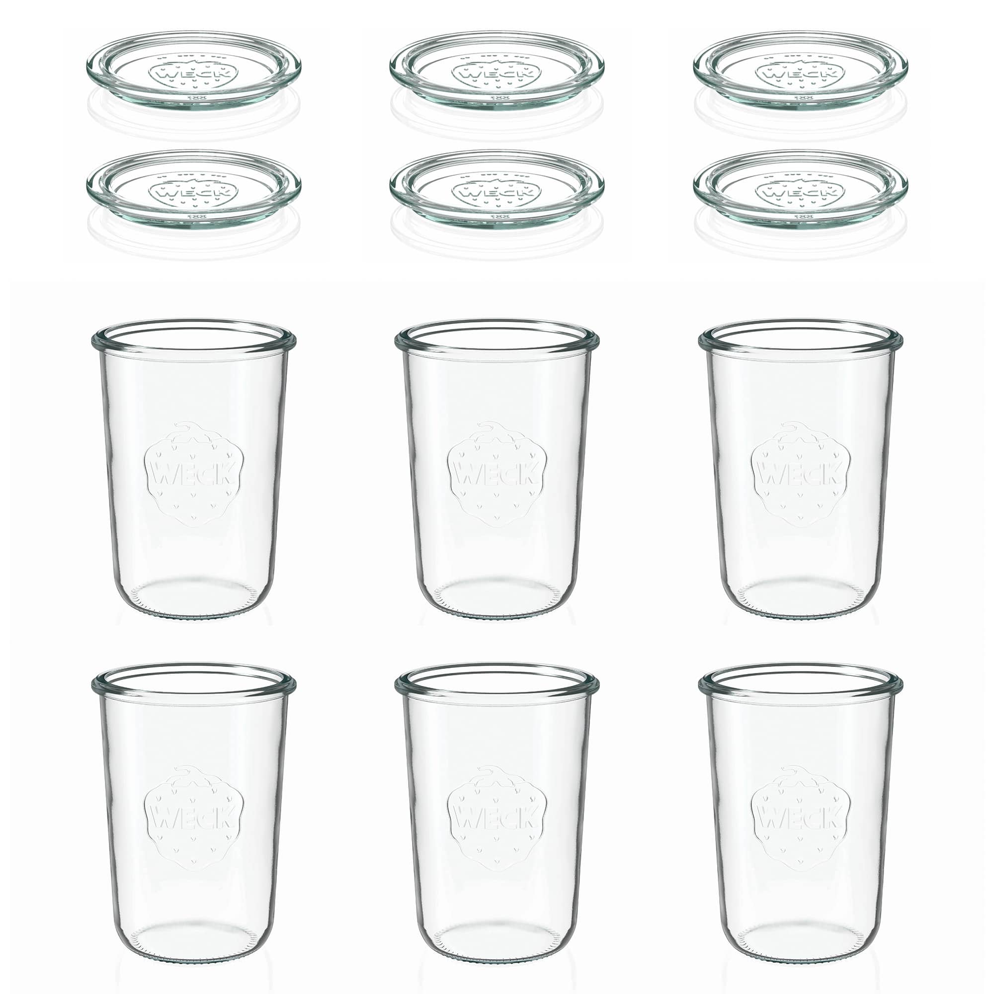6x 850 ml bocal WECK à renversement avec couvercle en verre RR 100