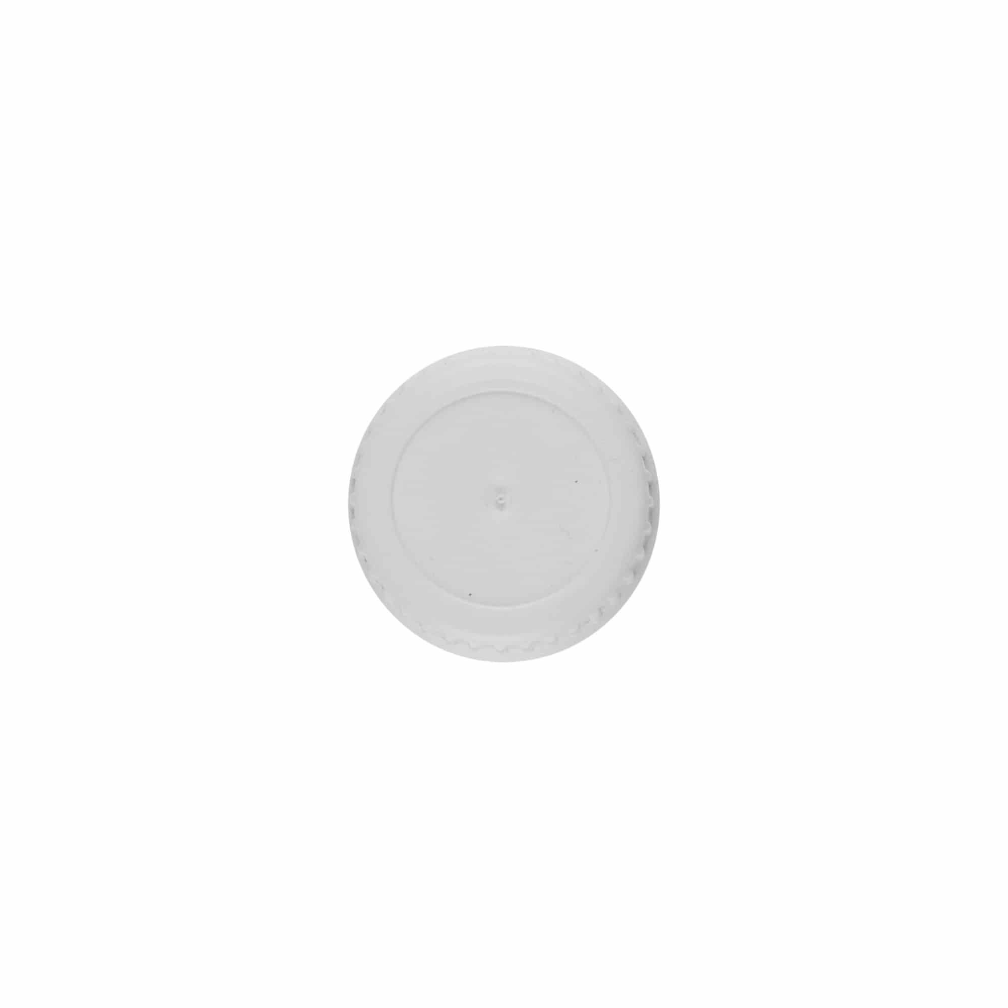 Bouchon à vis avec bague de coulée, plastique PE, blanc, pour ouverture : DIN 22 Bouchon à vis avec bague de coulée, plastique PE, blanc, pour ouverture : DIN 22