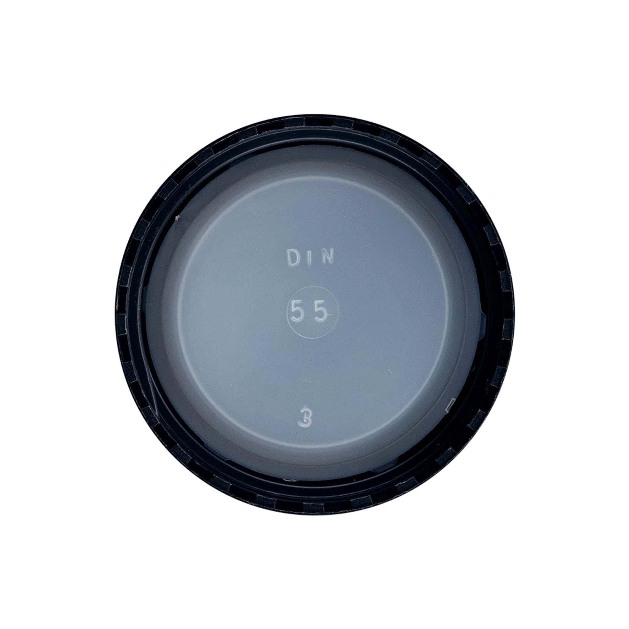 Bougage à vis, plastique PP, noir, pour bouchage: DIN 55