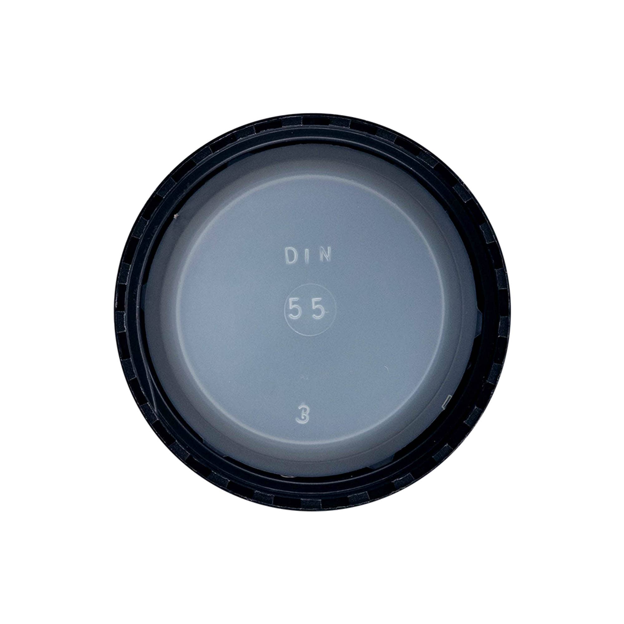 Bouchon à vis, plastique PP, noir, pour ouverture : DIN 55