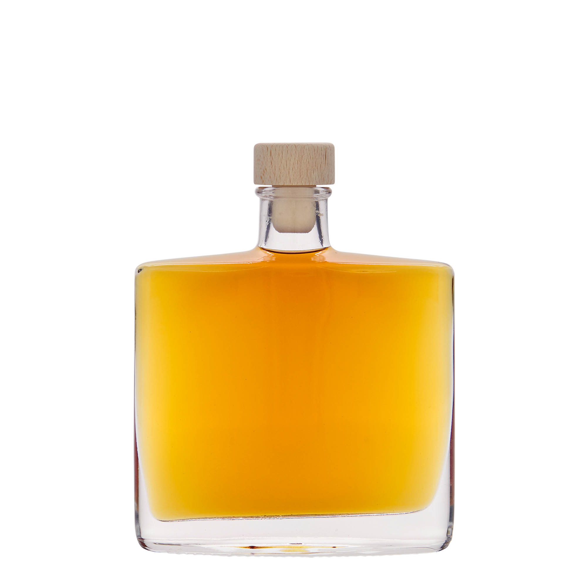 Flacon en verre 200 ml 'Zorbas', ovale, ouverture : bouchon en liège Flacon en verre 200 ml 'Zorbas', ovale, ouverture : bouchon en liège