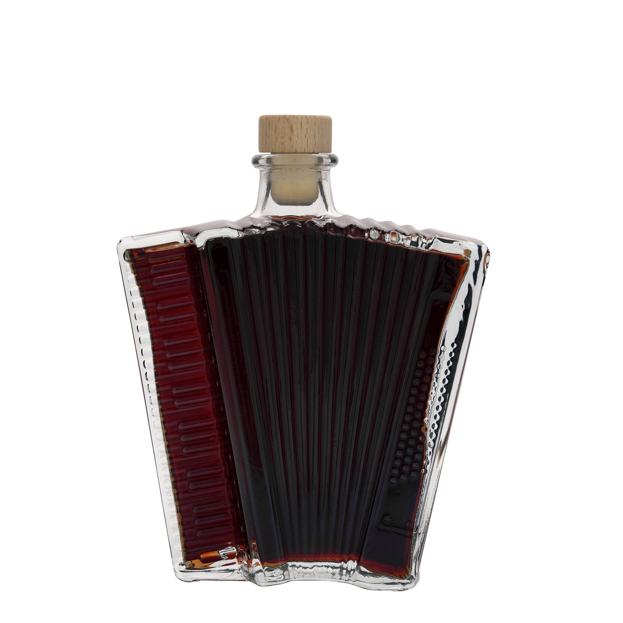 Bouteille en verre 500 ml « Accordéon », ouverture : liège Bouteille en verre 500 ml « Accordéon », ouverture : liège