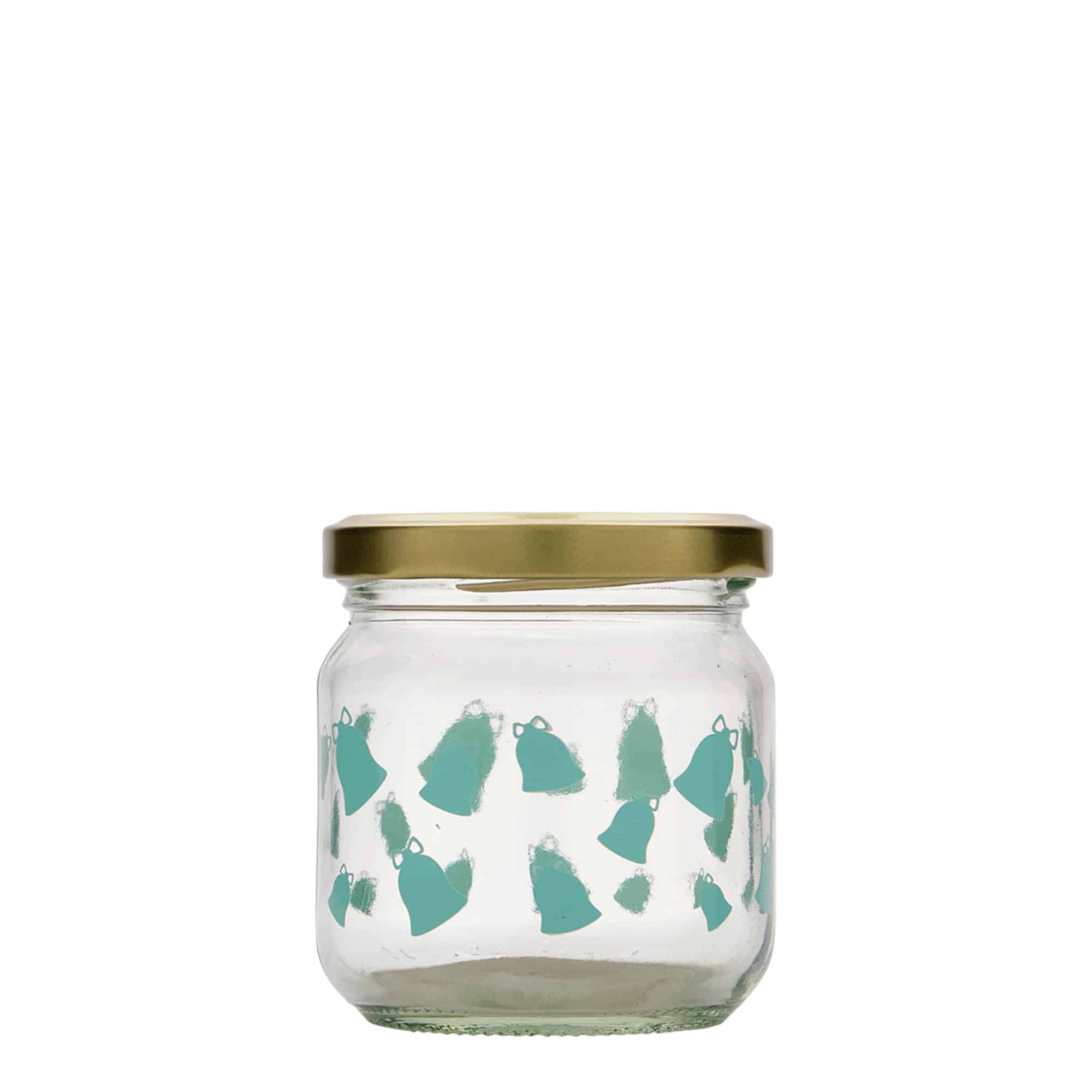 Bocal cylindrique 212 ml, motif : clochette, bouchage: Twist-Off (TO 66)