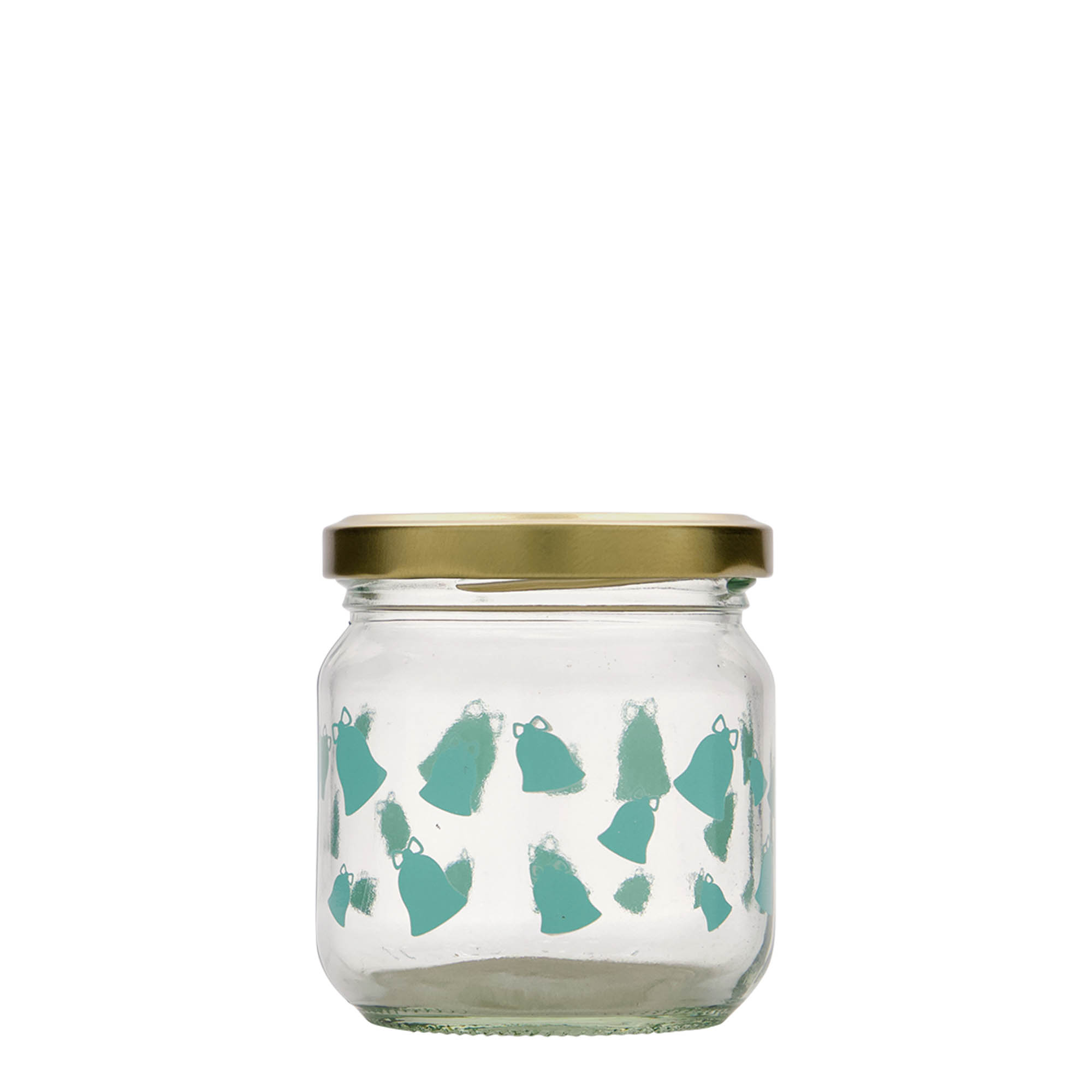 212 ml verre rond, motif : cloche, clochette, ouverture : Twist-Off (TO 66)