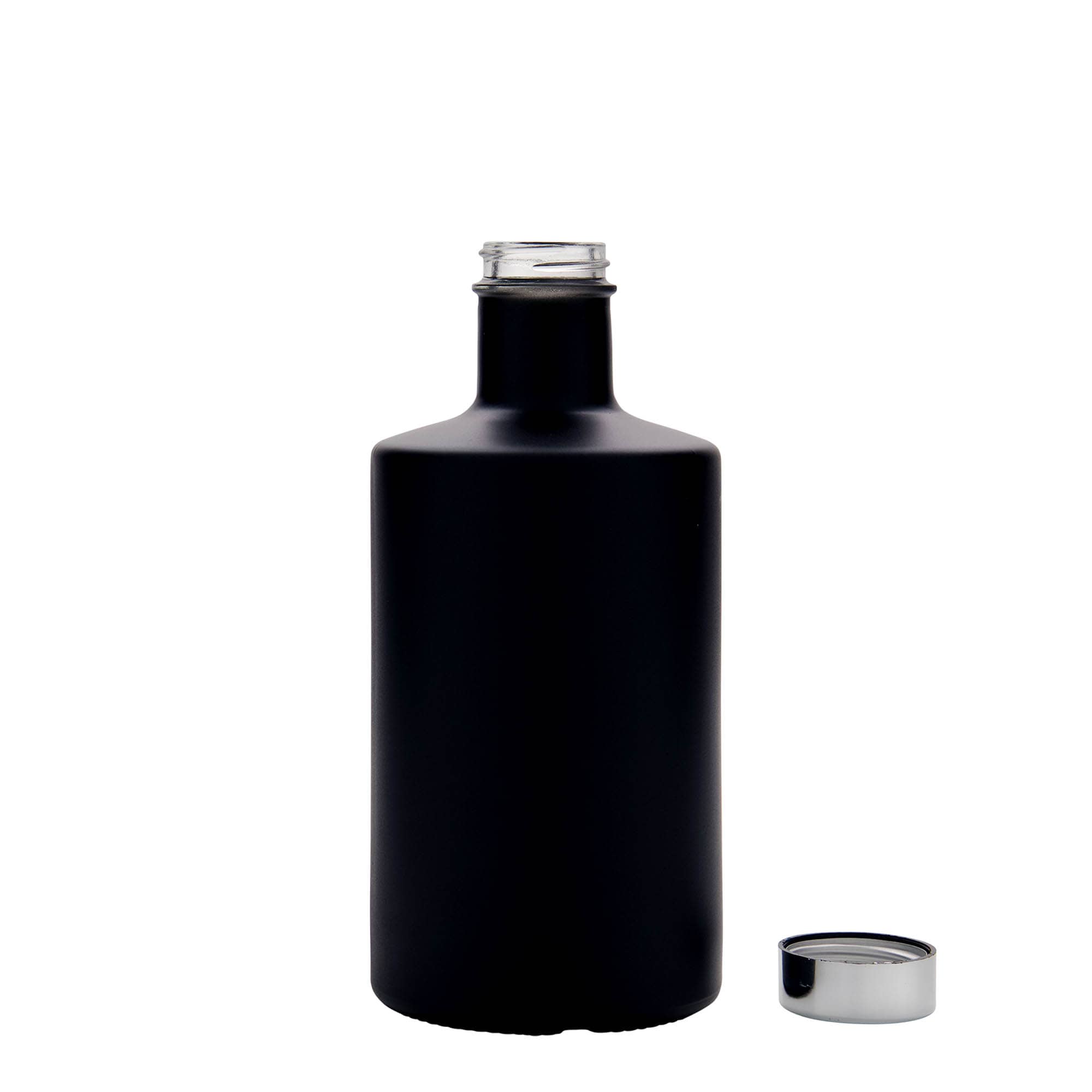 Bouteille en verre 500 ml 'Caroline', noire, col : GPI 33