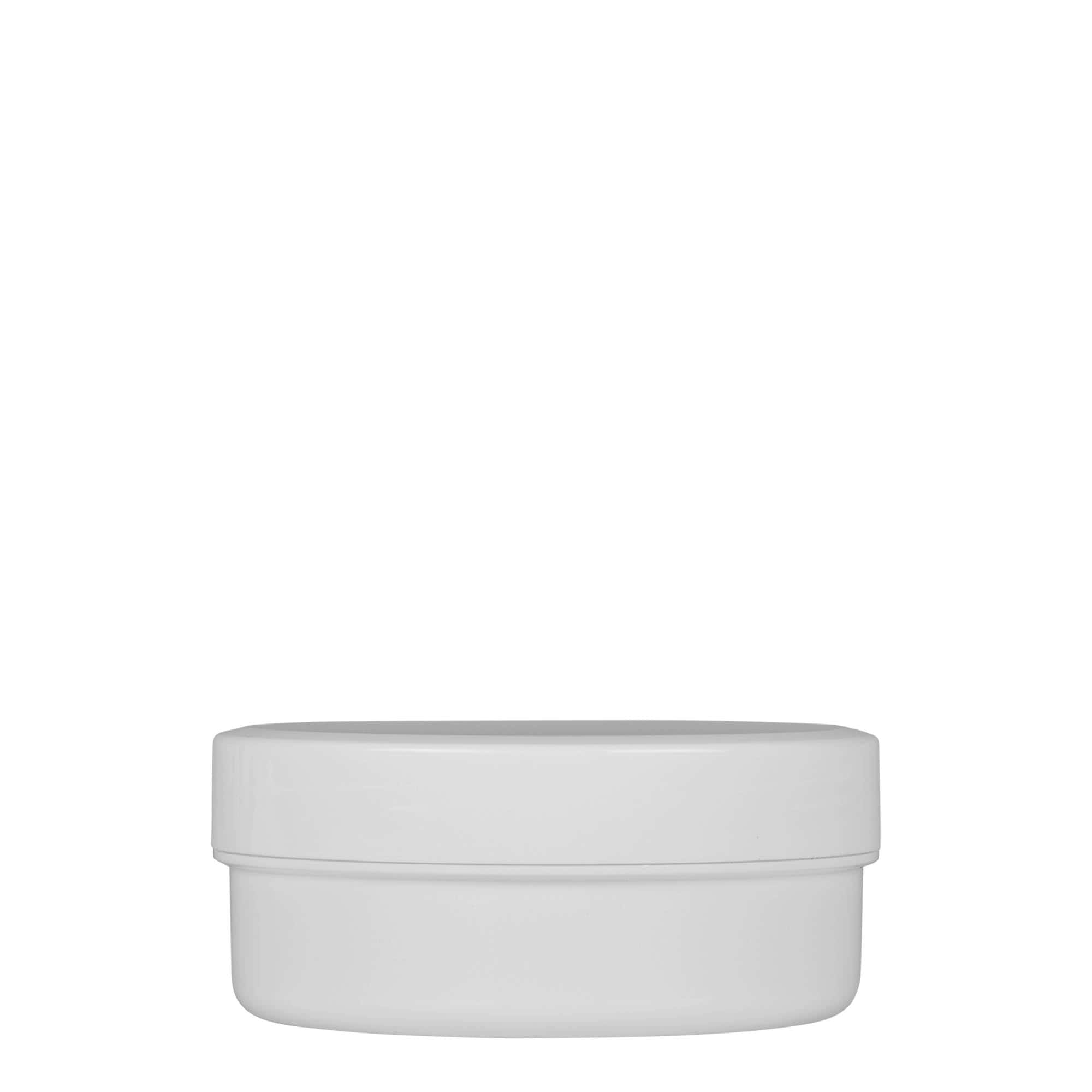 125 ml boîte en plastique 'White Line', PP, blanche, ouverture : bouchon à vis
