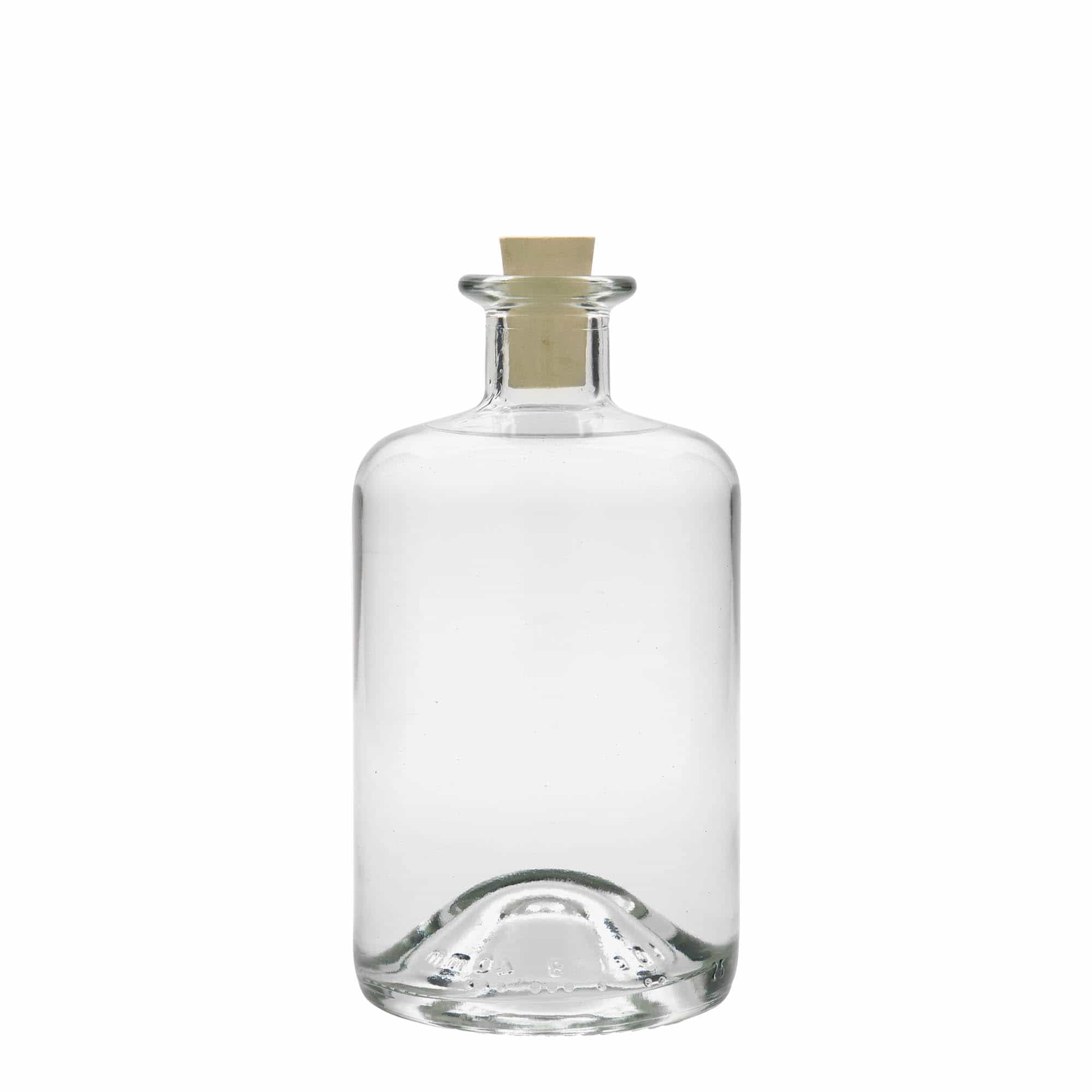 Bouteille en verre apothicaire 500 ml, bouchage: bouchon