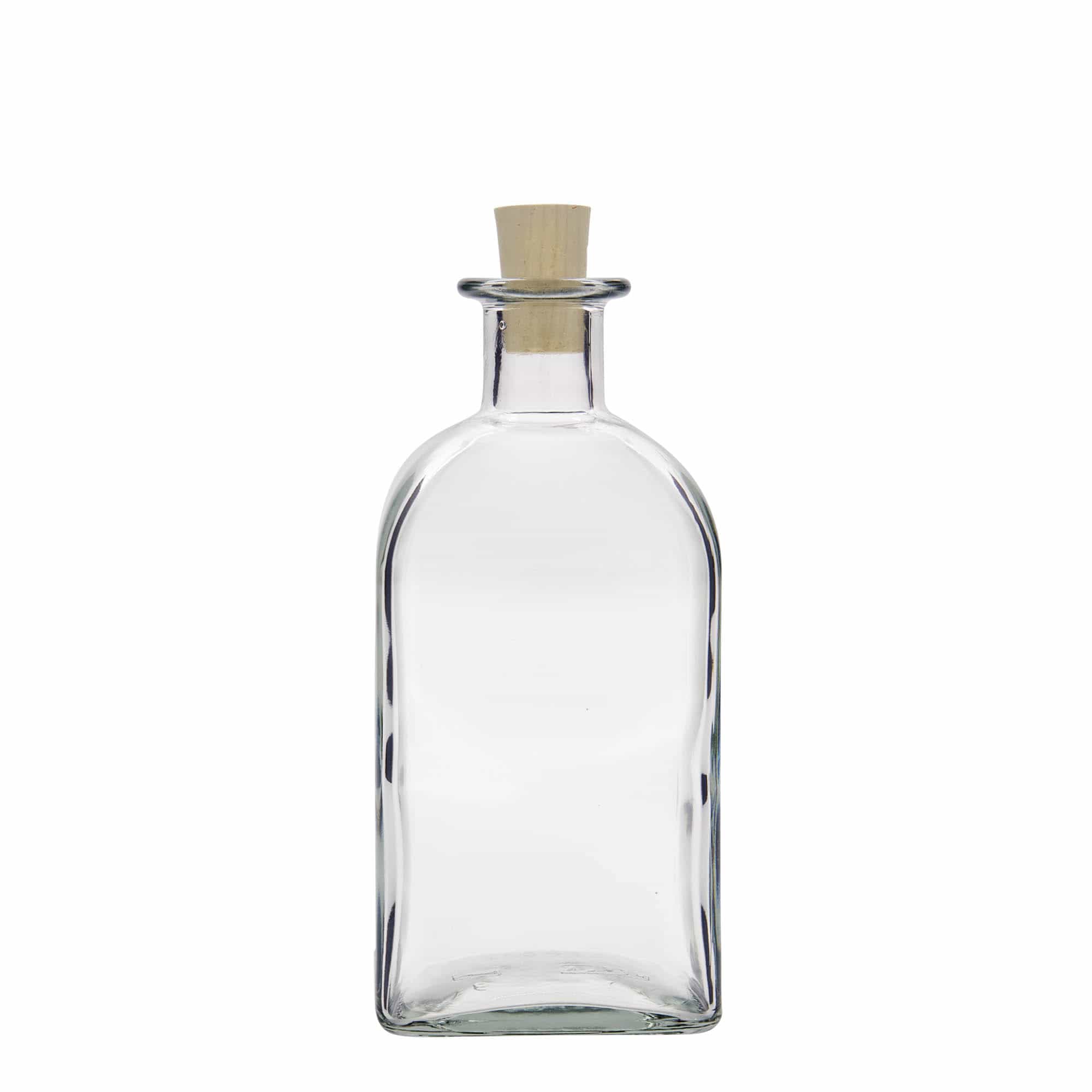 Bouteille en verre 500 ml Apotheker Carré, carrée, ouverture : liège