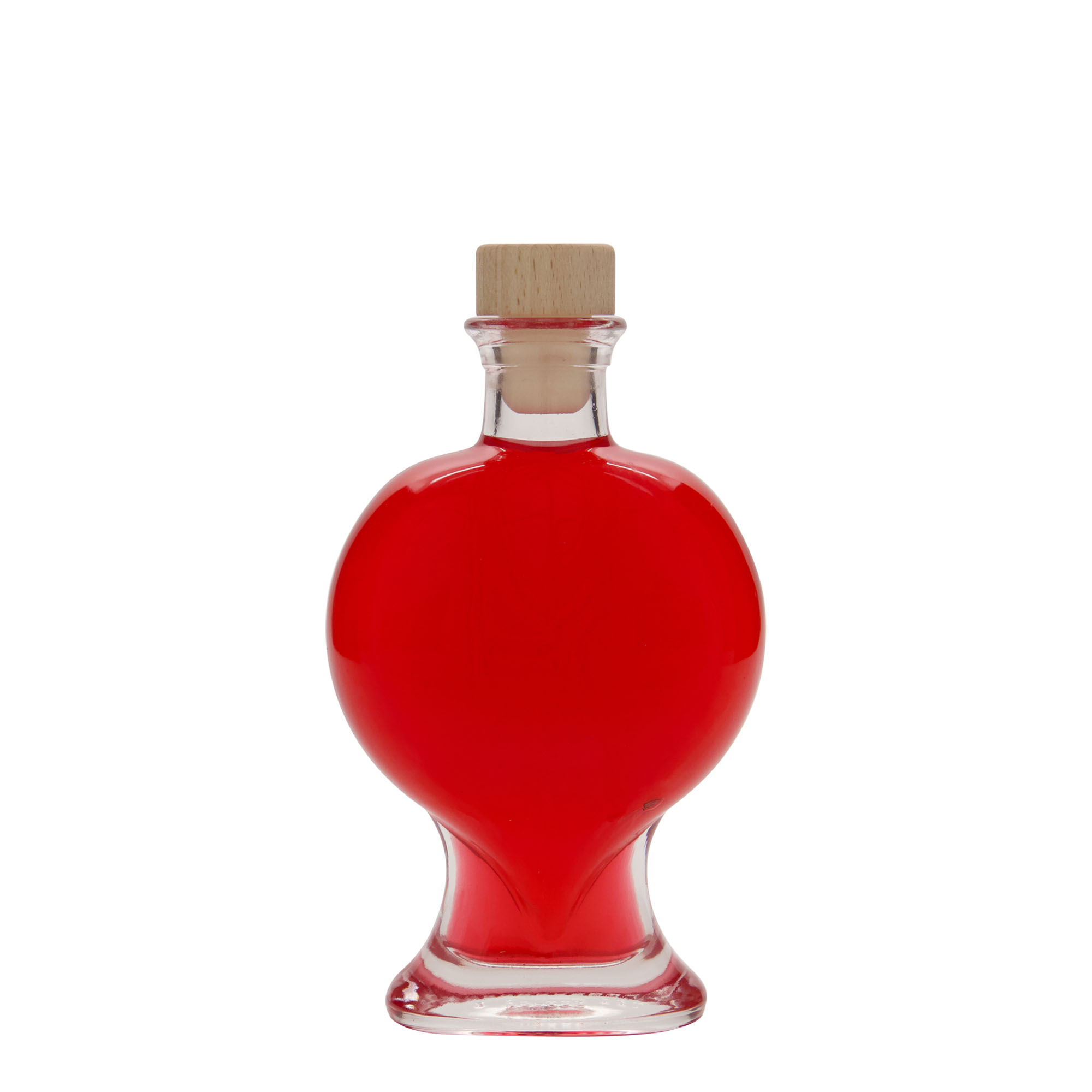 Flacon en verre 200 ml « Cœur », ouverture : bouchon en liège Flacon en verre 200 ml « Cœur », ouverture : bouchon en liège