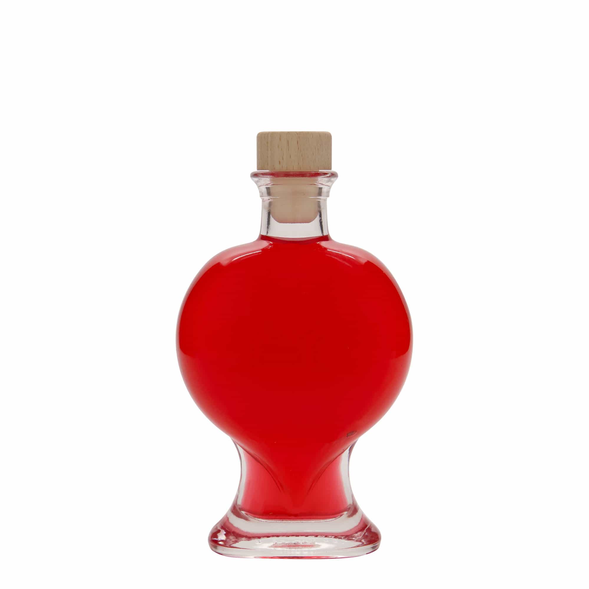 Flacon en verre 200 ml « Cœur », ouverture : bouchon en liège