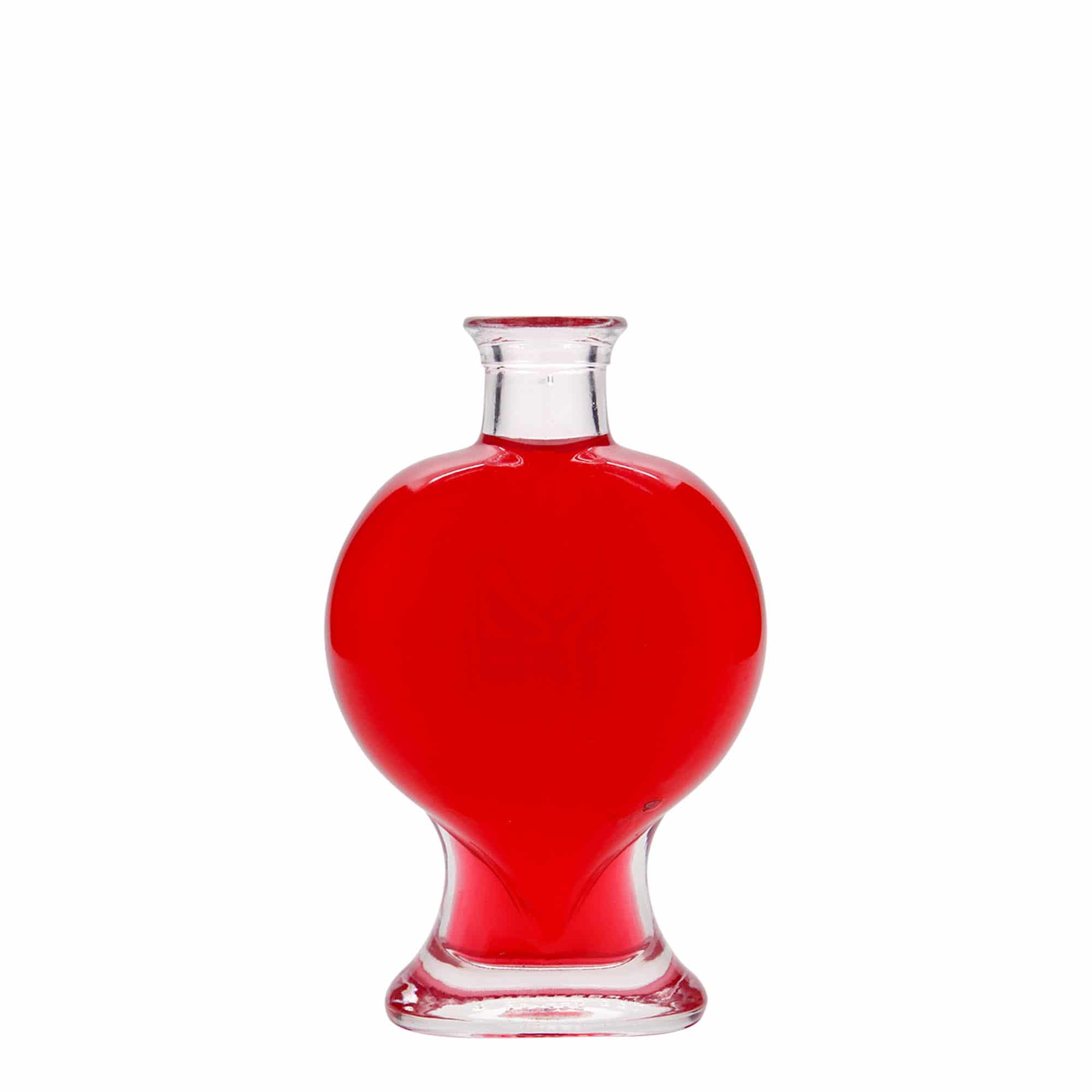 Flacon en verre 200 ml « Cœur », ouverture : bouchon en liège