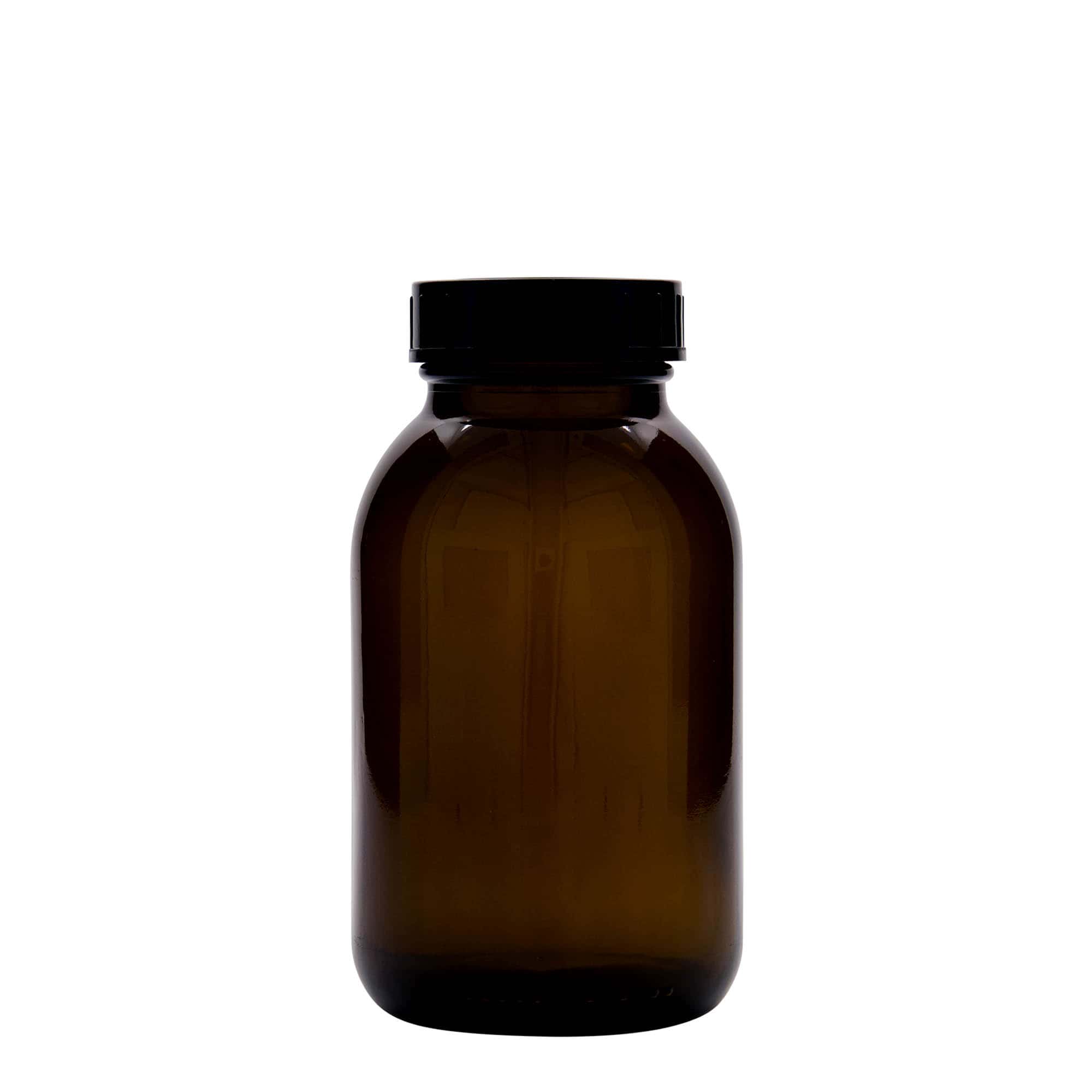 Bocal à col large 500 ml, brun, bouchage: DIN 55