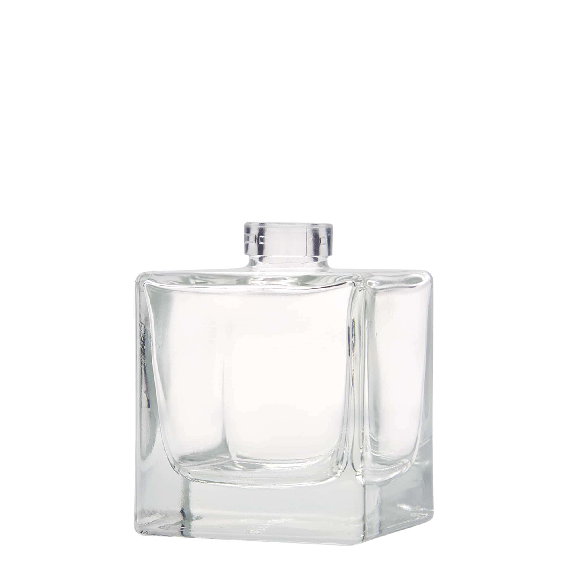 Flacon en verre 200 ml « Cube », carré, ouverture : bouchon en liège Flacon en verre 200 ml « Cube », carré, ouverture : bouchon en liège