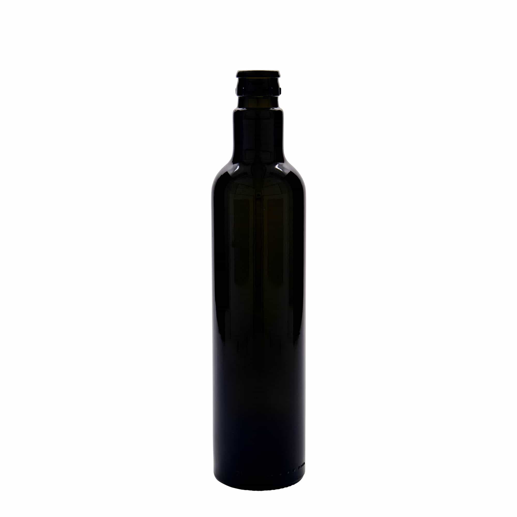 Flacon de vinaigre/huile 500 ml 'Willy New', verre, vert antique, embouchure : DOP