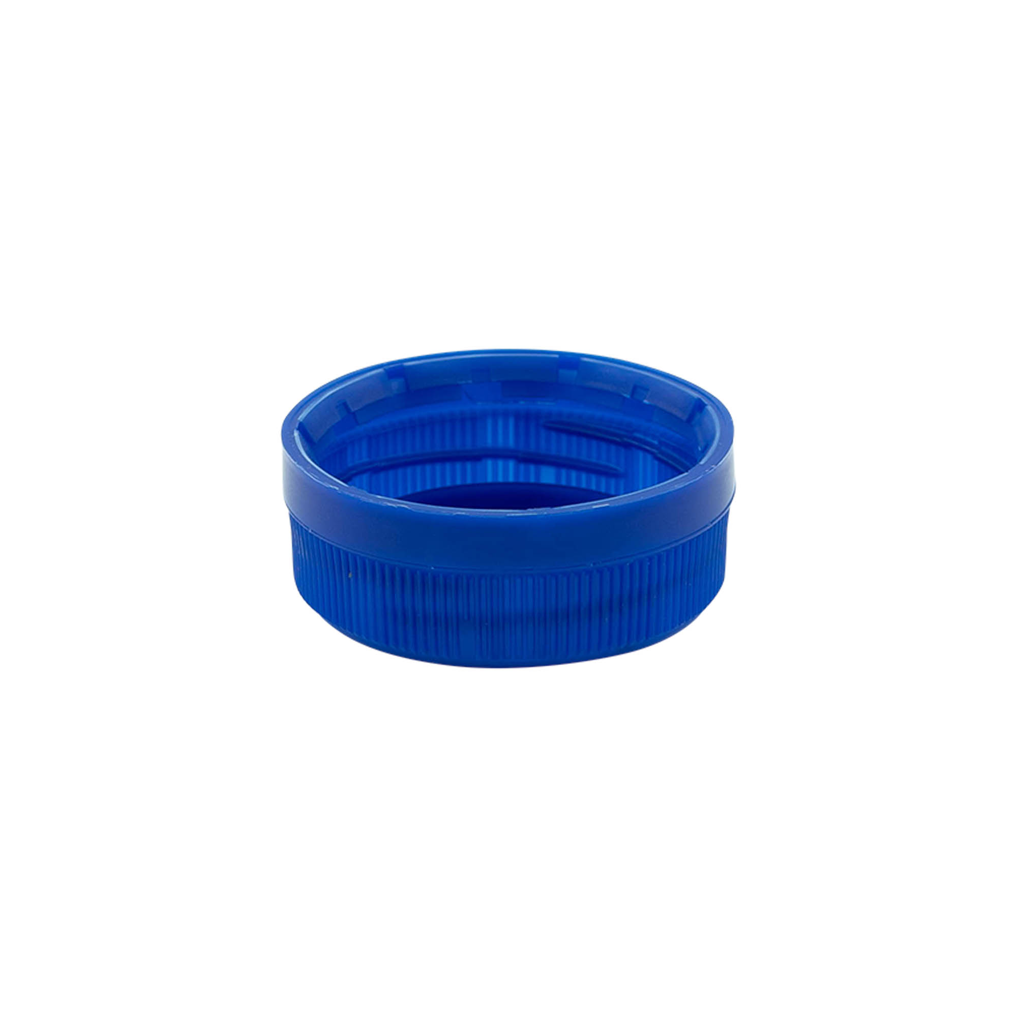 Bouchon à vis à double filetage, plastique PE, bleu, pour ouverture : PET 38 mm
