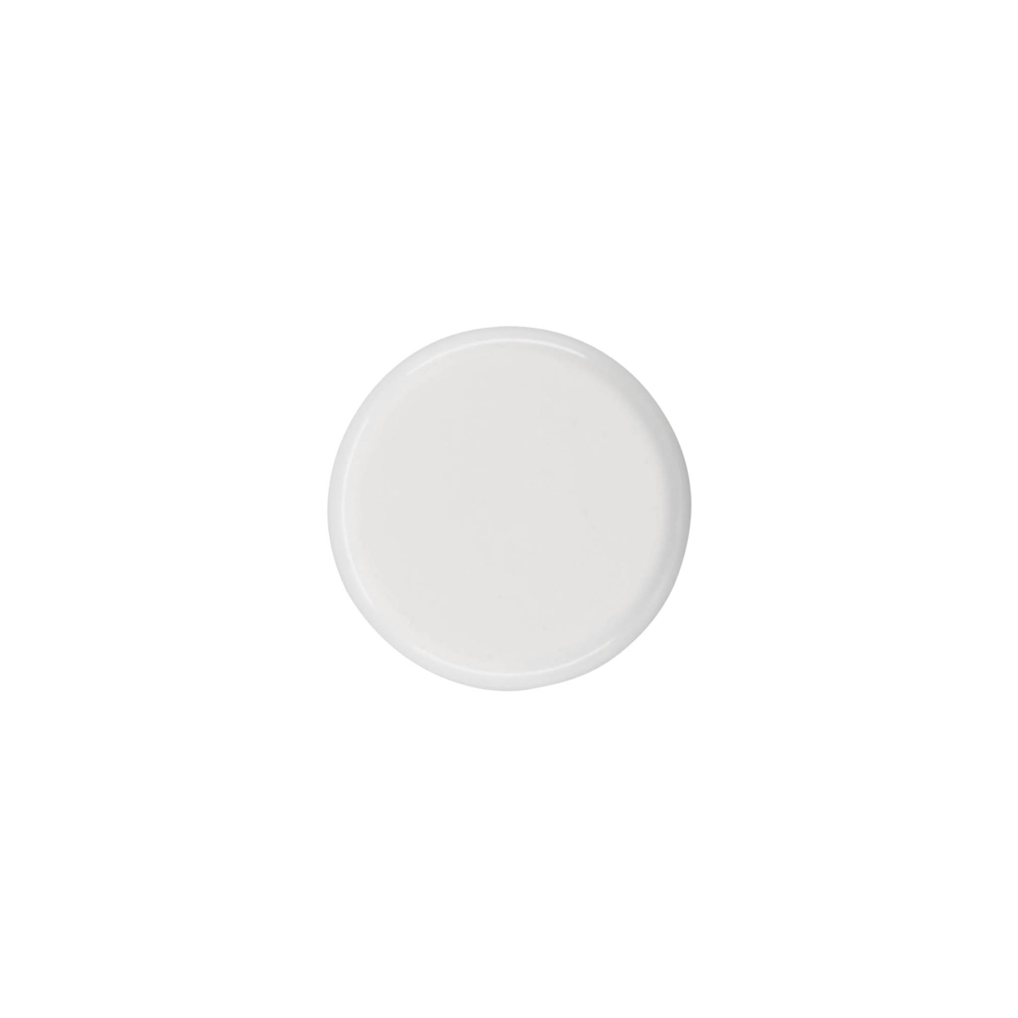 Bouchon à vis pour bouteille ronde avec insert de seringue, plastique PE, blanc, pour ouverture : DIN 18