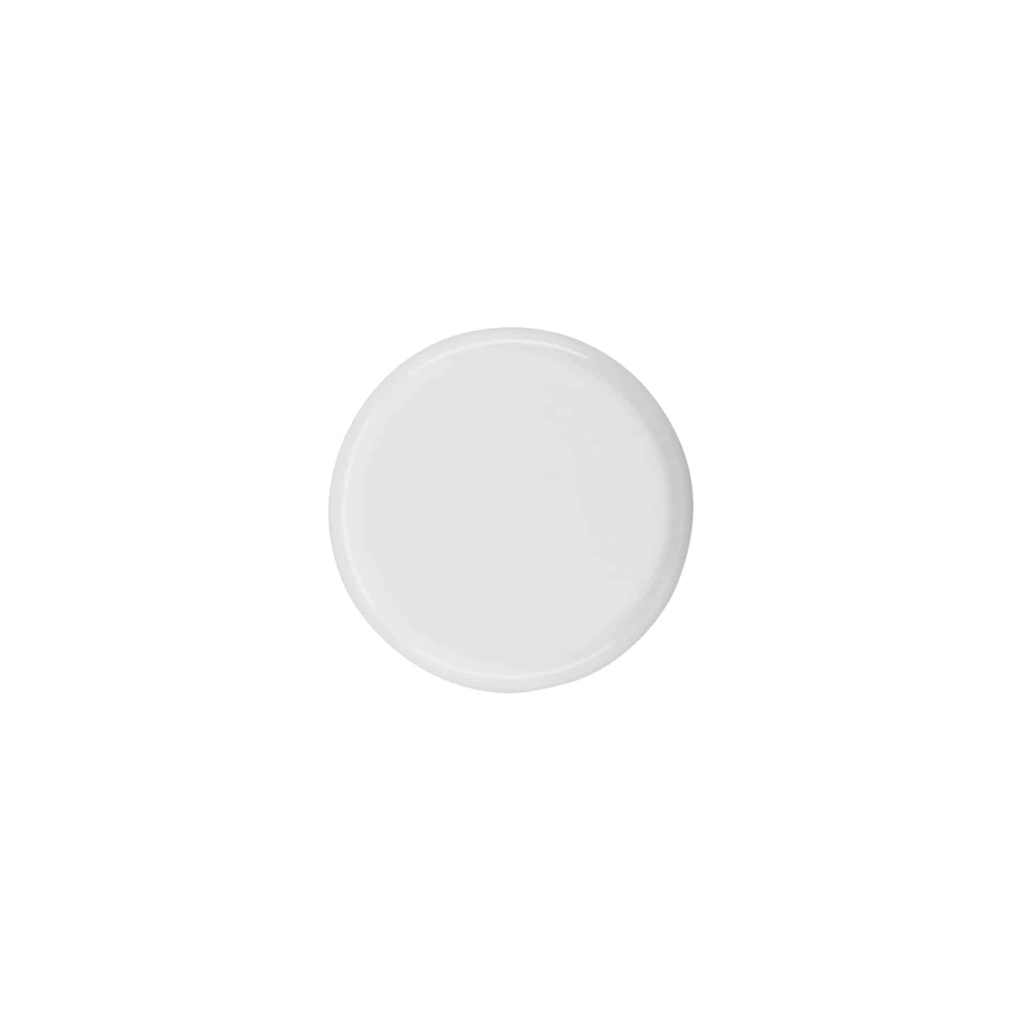 Bouchon à vis pour bouteille ronde avec insert de seringue, plastique PE, blanc, pour ouverture : DIN 18