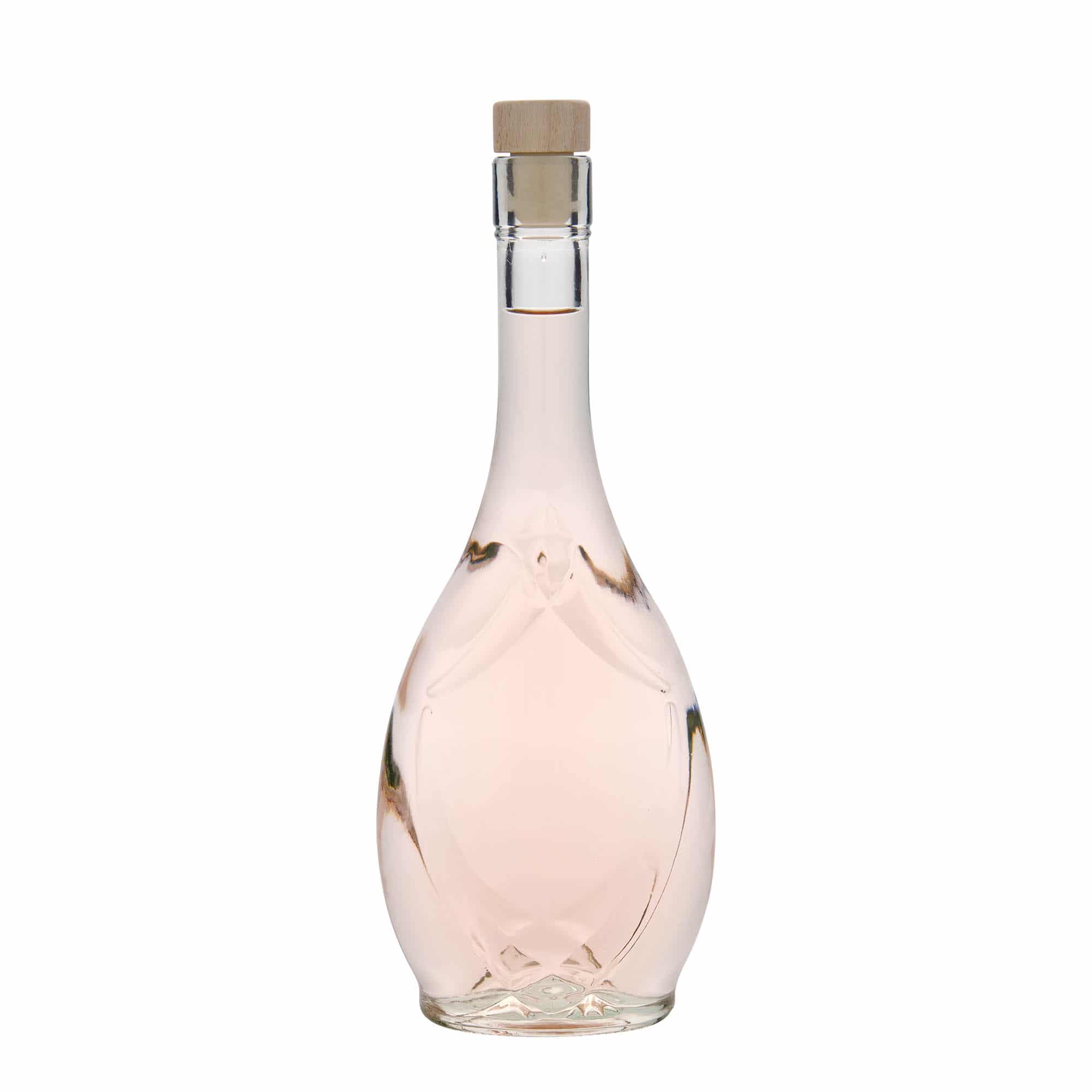 Bouteille en verre 500 ml 'Saragossa', ovale, ouverture : bouchon en liège