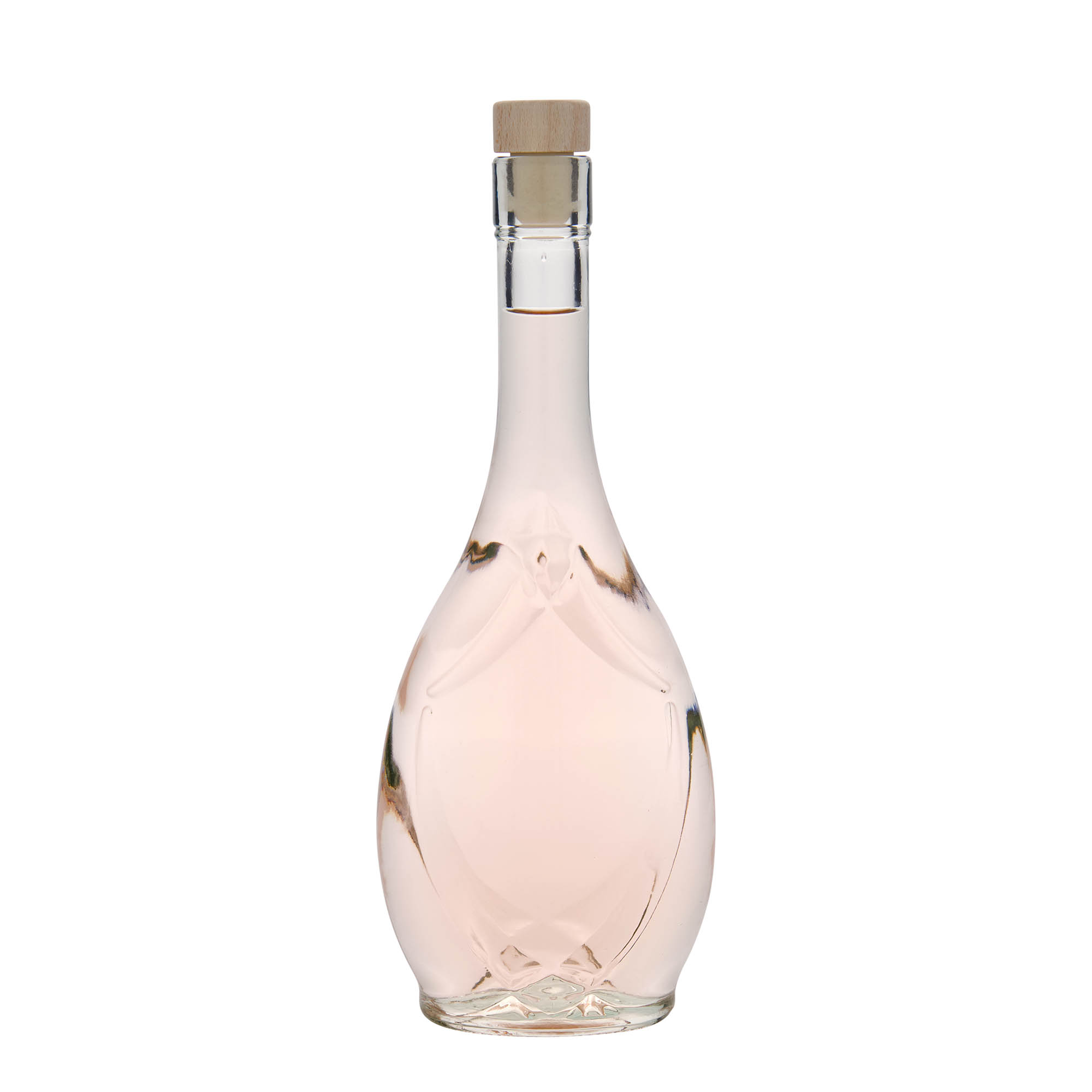 Bouteille en verre 500 ml 'Saragossa', ovale, ouverture : bouchon en liège Bouteille en verre 500 ml 'Saragossa', ovale, ouverture : bouchon en liège