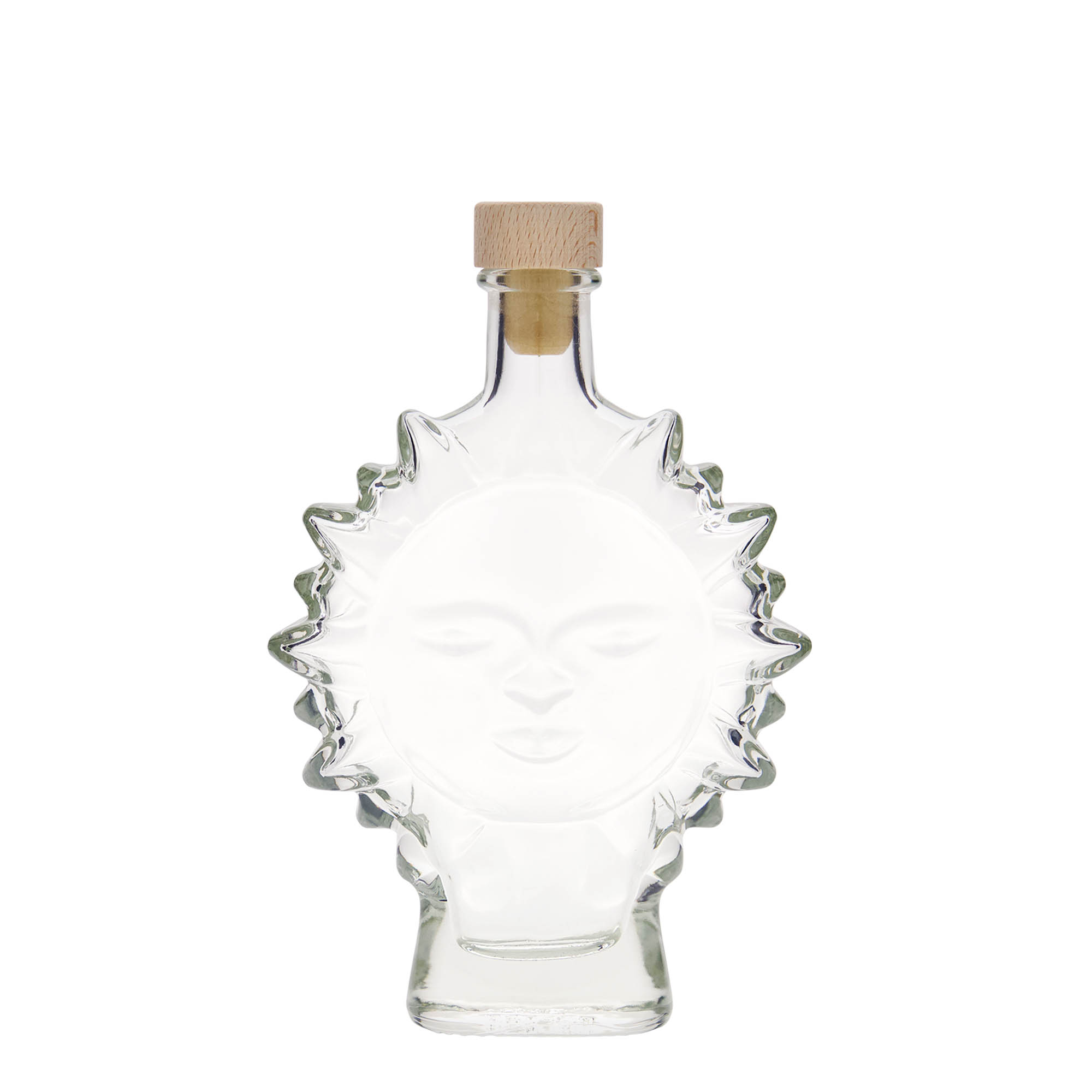 Flacon en verre 200 ml « Soleil », ouverture : liège Flacon en verre 200 ml « Soleil », ouverture : liège