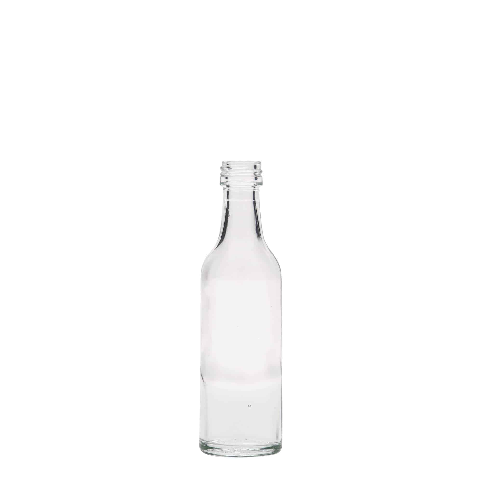 Flacon en verre droit 50 ml, ouverture : PP 18