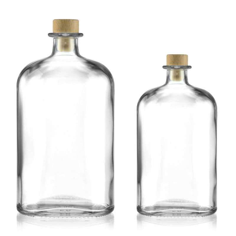 Bouteille en verre 1 000 ml 'Dundee', ovale, bouchage: bouchon Bouteille en verre 1 000 ml 'Dundee', ovale, bouchage: bouchon