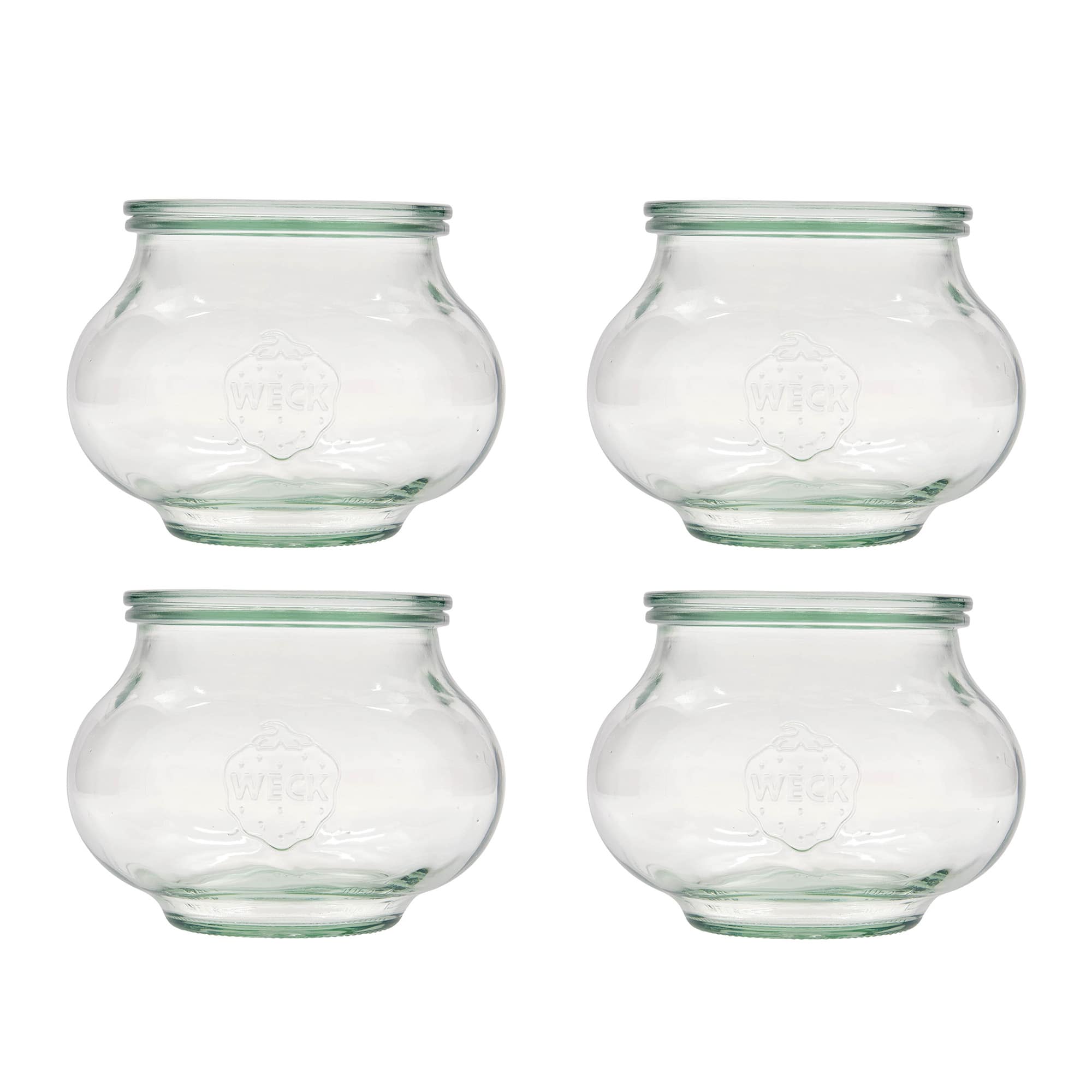 4x 1062 ml bocal décoratif WECK avec couvercle en verre RR 100
