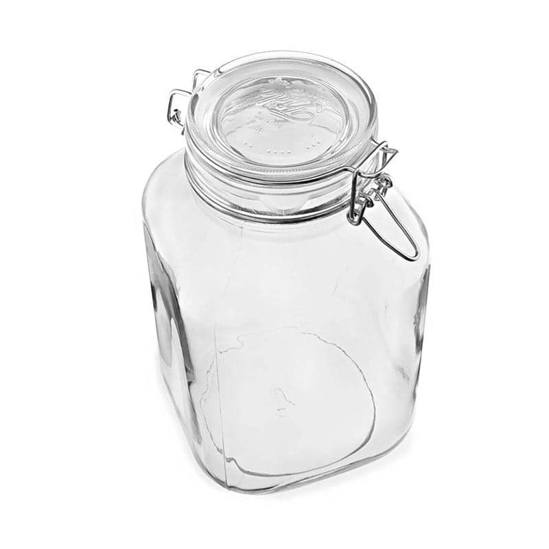 Bocal à fermeture mécanique 3 000 ml 'Fido', carré, bouchage: bouchon mécanique