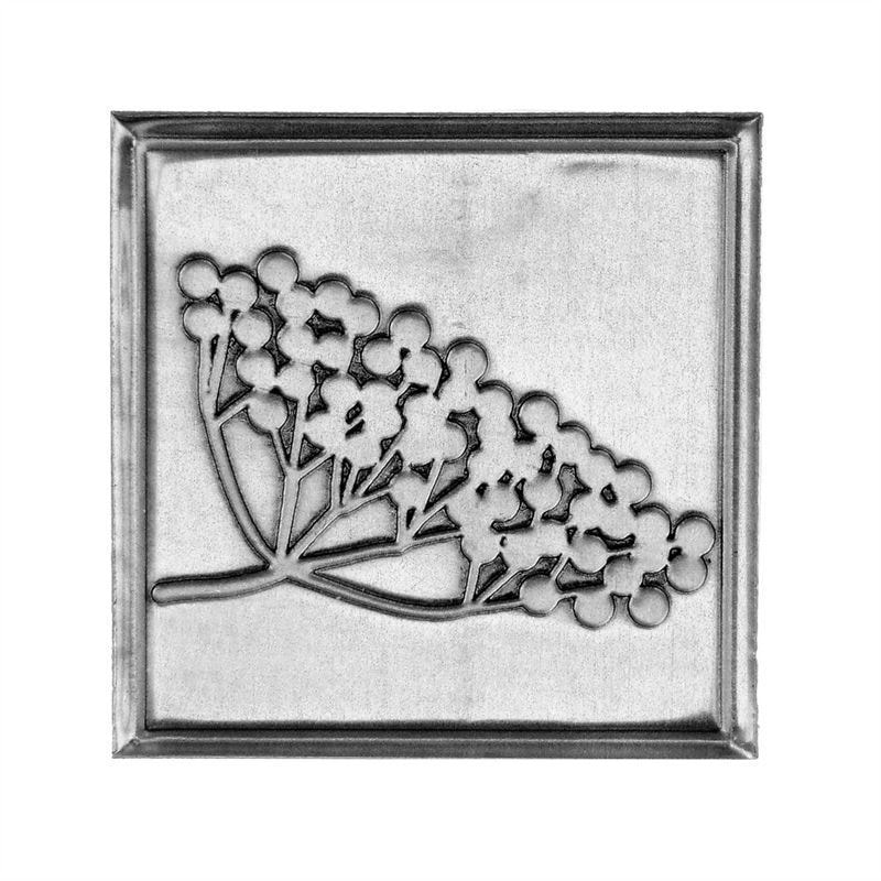 Étiquette en étain « Holunder », carrée, métal, argentée Étiquette en étain « Holunder », carrée, métal, argentée