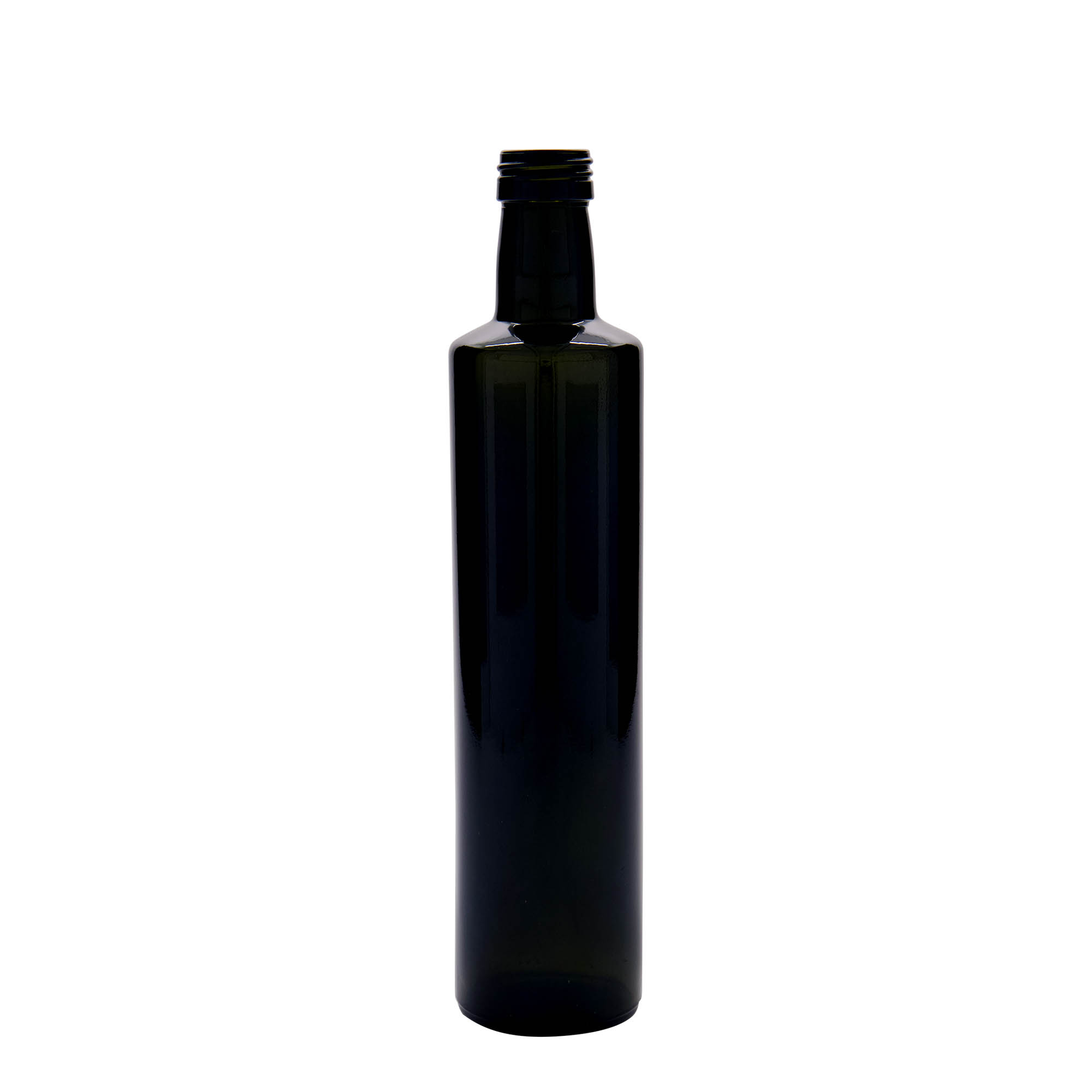 Bouteille en verre 500 ml 'Dorica', vert antique, ouverture : PP 31,5 Bouteille en verre 500 ml 'Dorica', vert antique, ouverture : PP 31,5