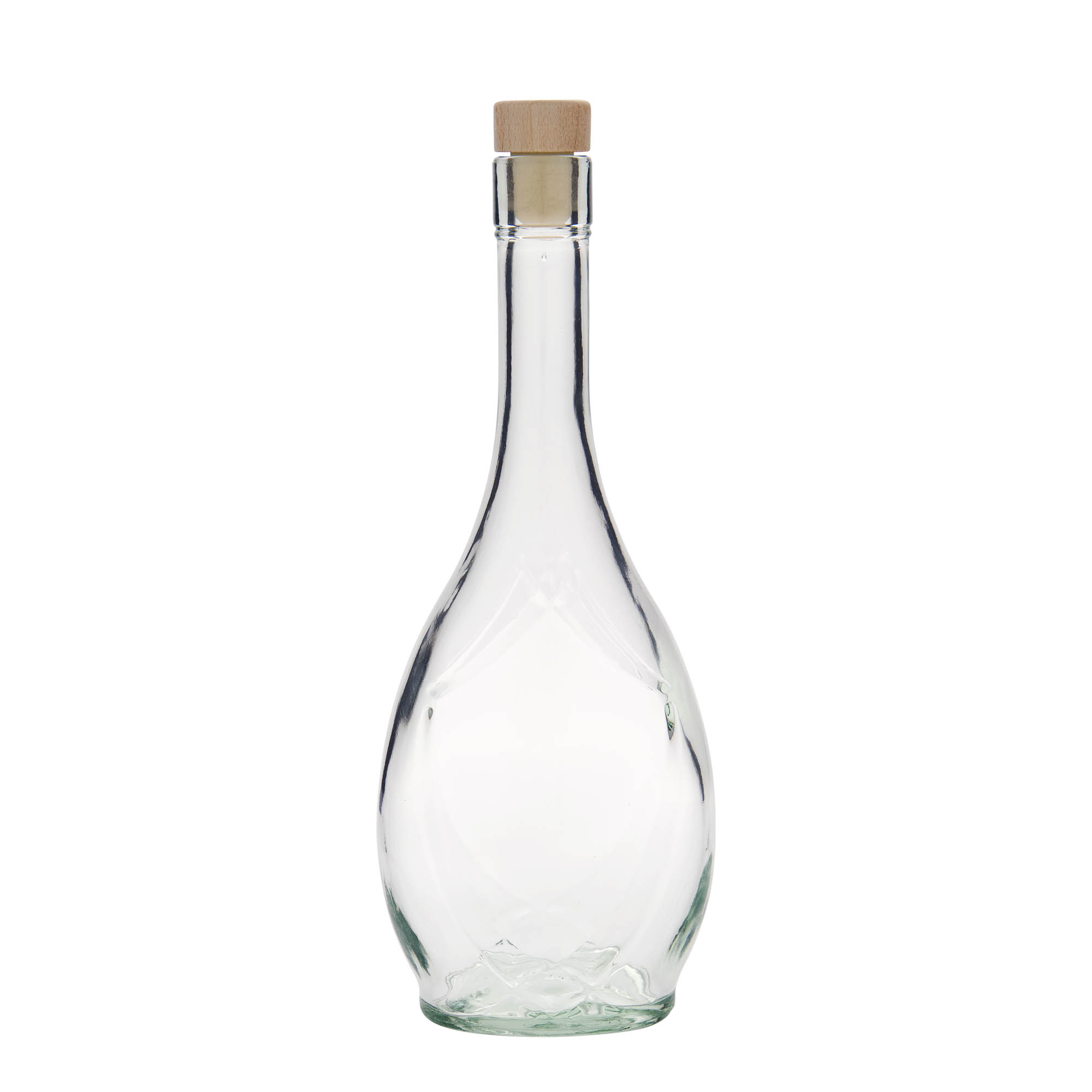 Bouteille en verre 500 ml 'Saragossa', ovale, ouverture : bouchon en liège Bouteille en verre 500 ml 'Saragossa', ovale, ouverture : bouchon en liège