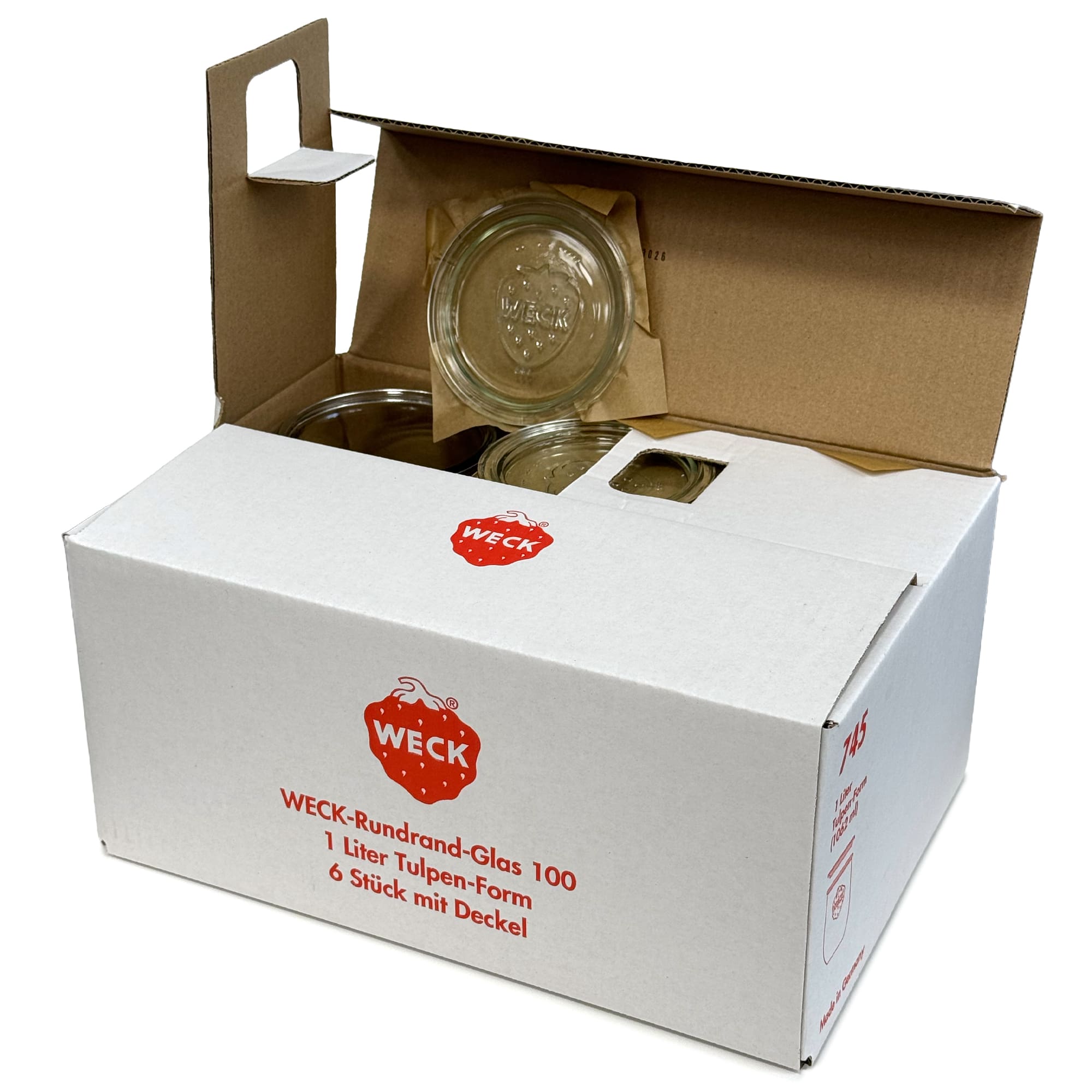 6x 1050 ml WECK verre tulipe avec couvercle en verre RR 100