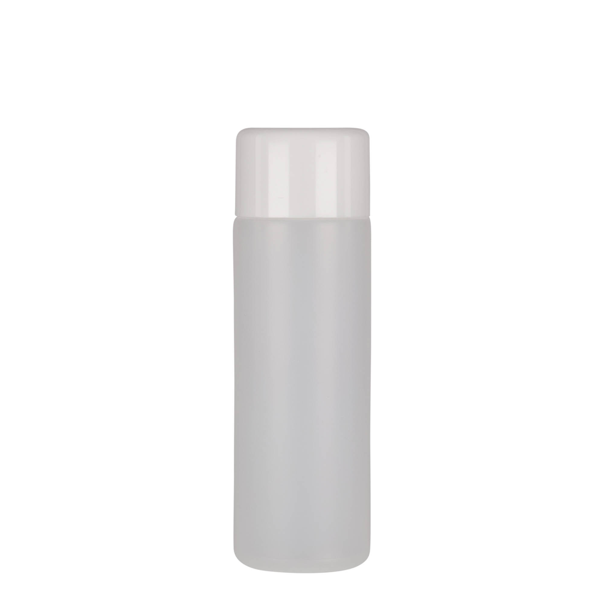200 ml bouteille ronde, plastique PE, naturel, ouverture : bouchon à vis