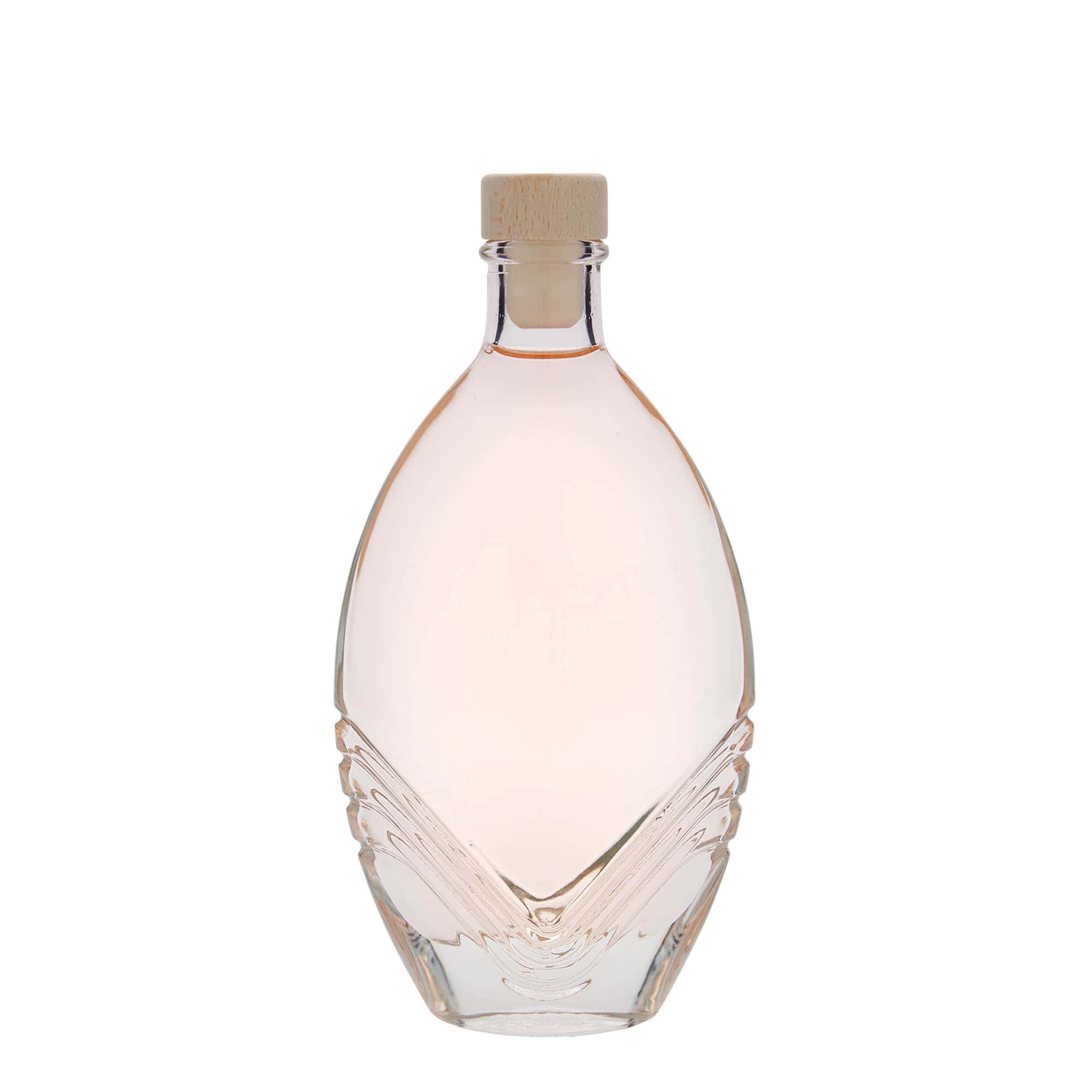 Flacon en verre 200 ml « Florence », ovale, ouverture : bouchon en liège