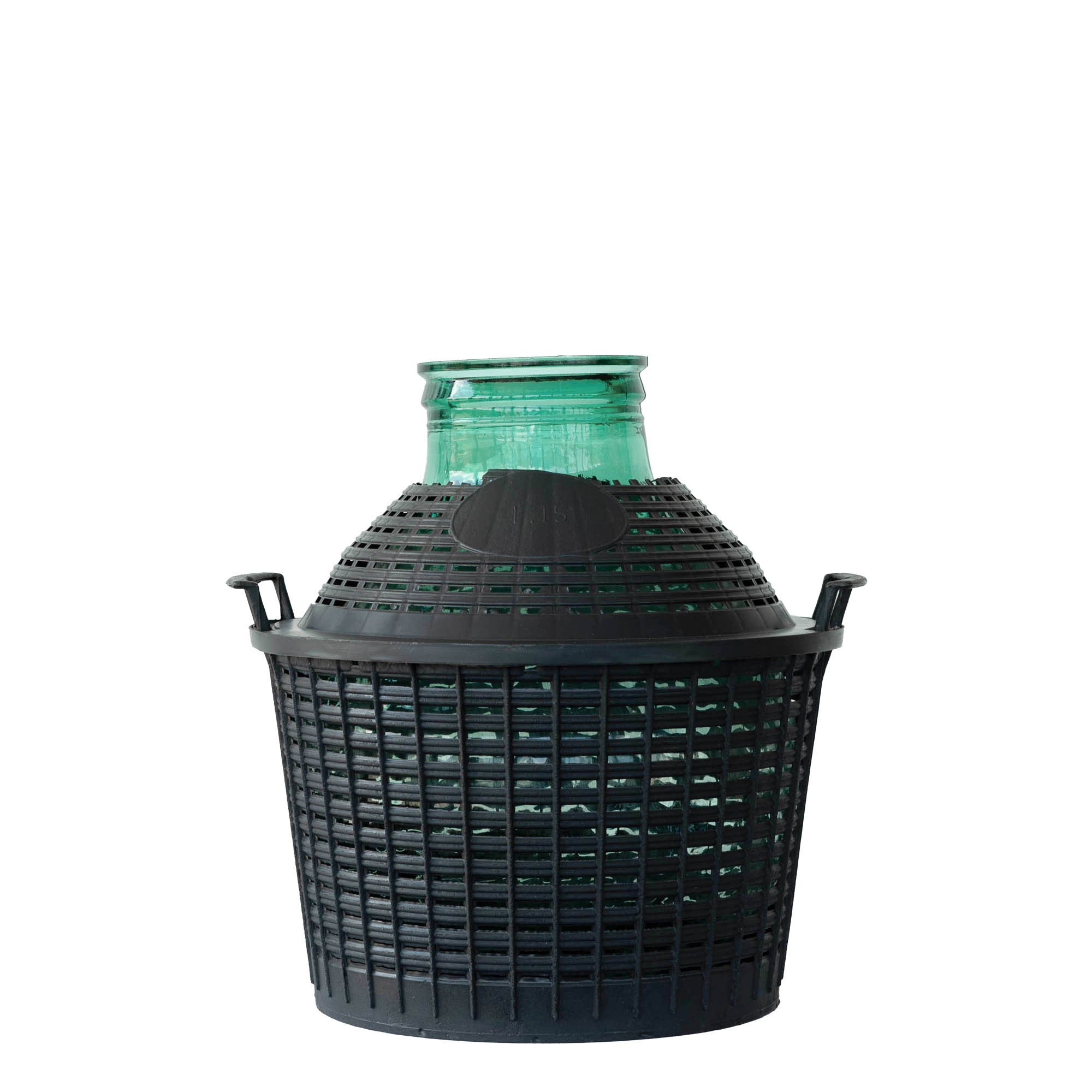 Bouteille ballon 15 l col large, verre, ouverture : couvercle à emboîtement