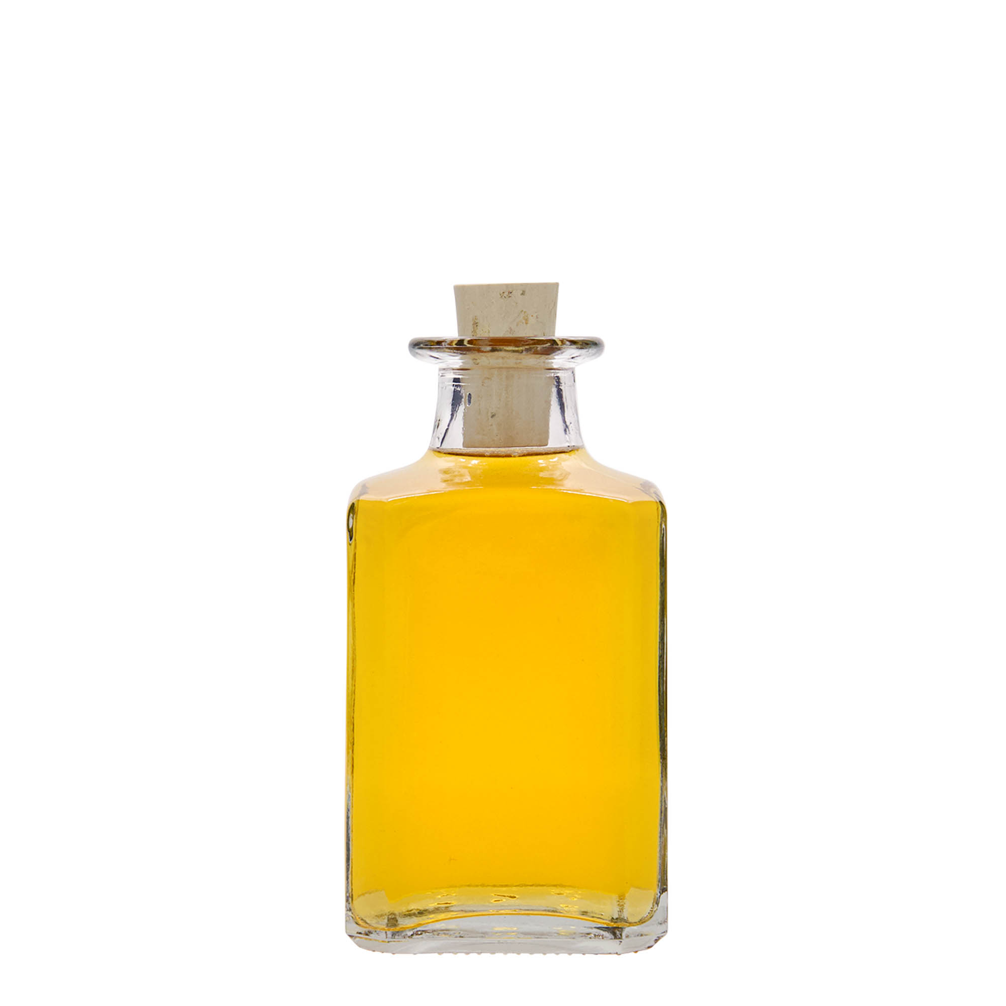 Bouteille en verre 250 ml « Torben », carrée, ouverture : bouchon en liège