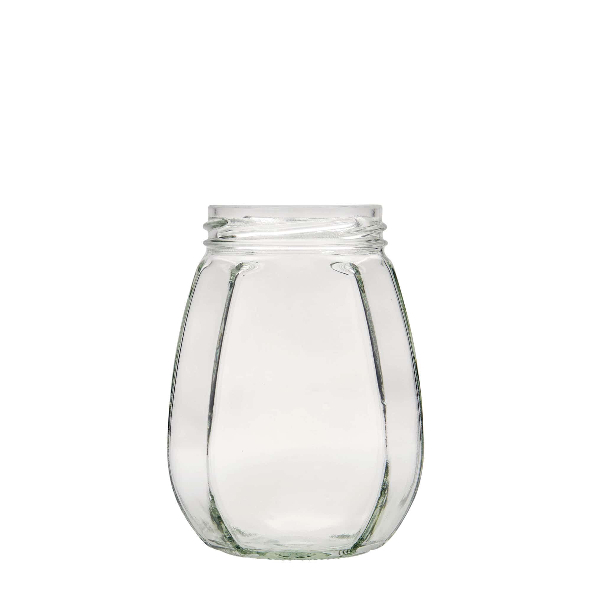 385 ml bocal décoratif, hexagonal, ouverture : Twist-Off (TO 63)