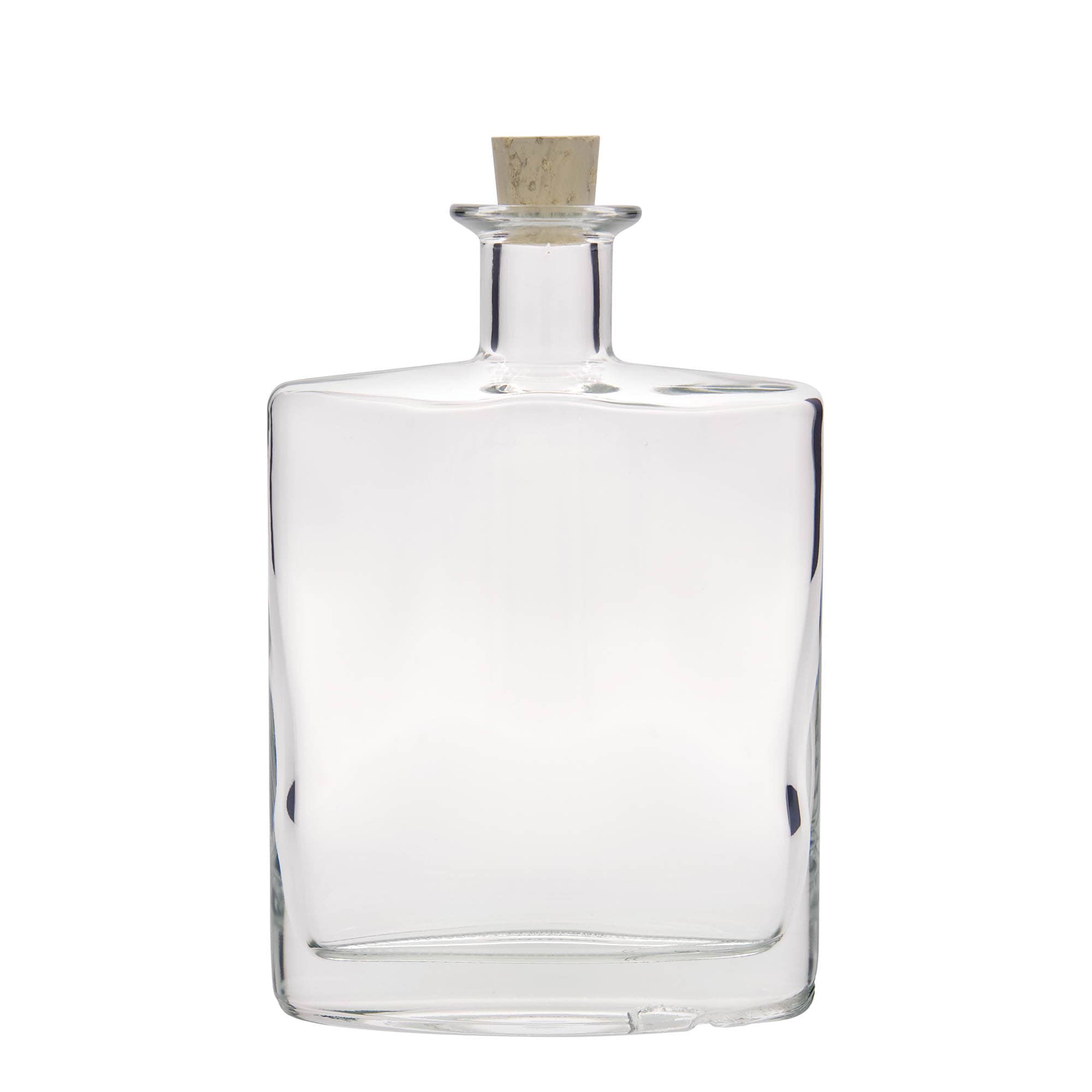 Bouteille en verre 700 ml « Zorbas », ovale, ouverture : bouchon en liège