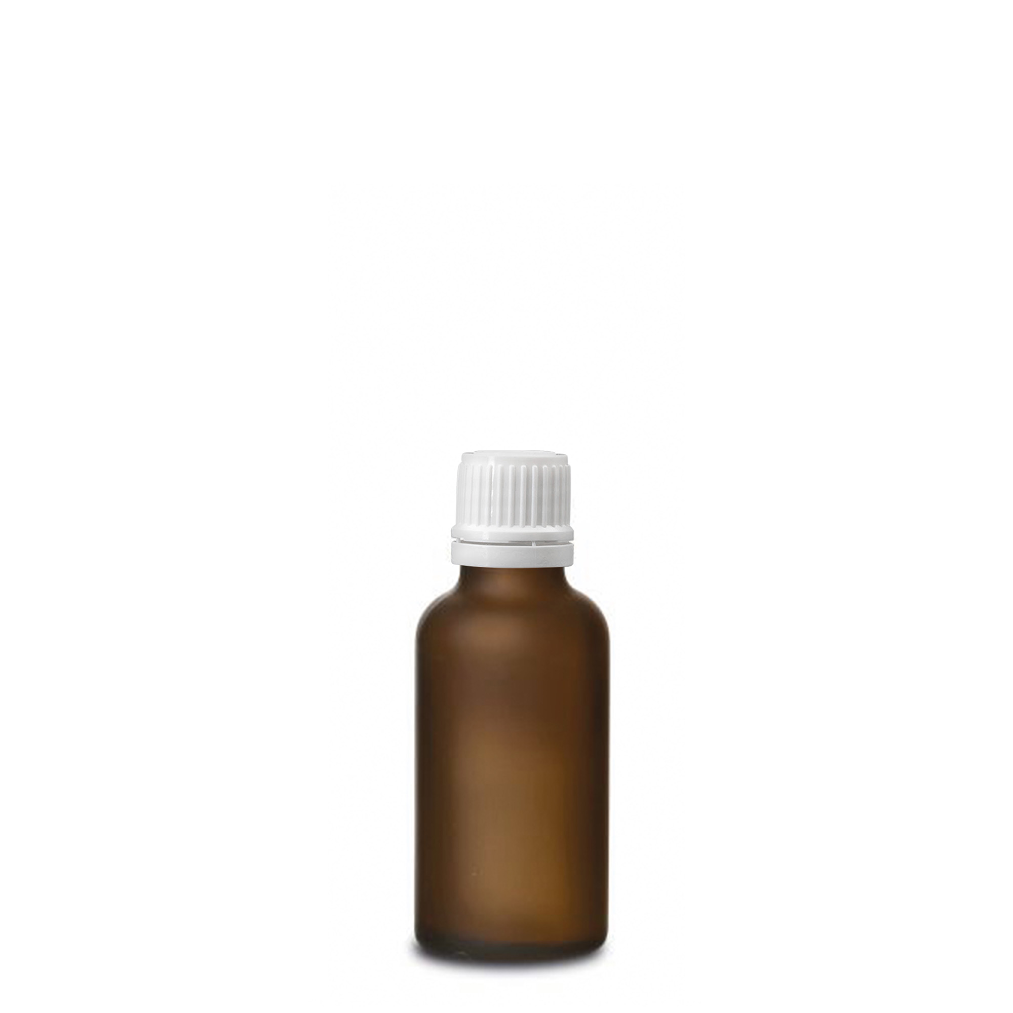 Flacon médical 30 ml, verre, brun givré, ouverture : DIN 18