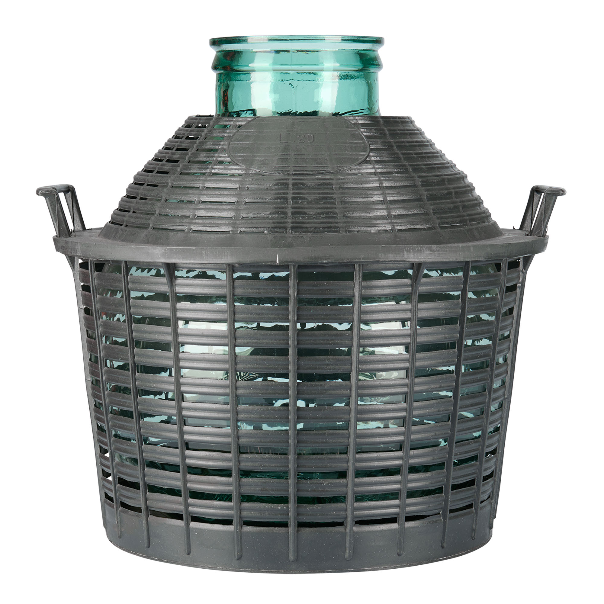 20 l bouteille ballon à col large, verre, ouverture : couvercle à emboîtement