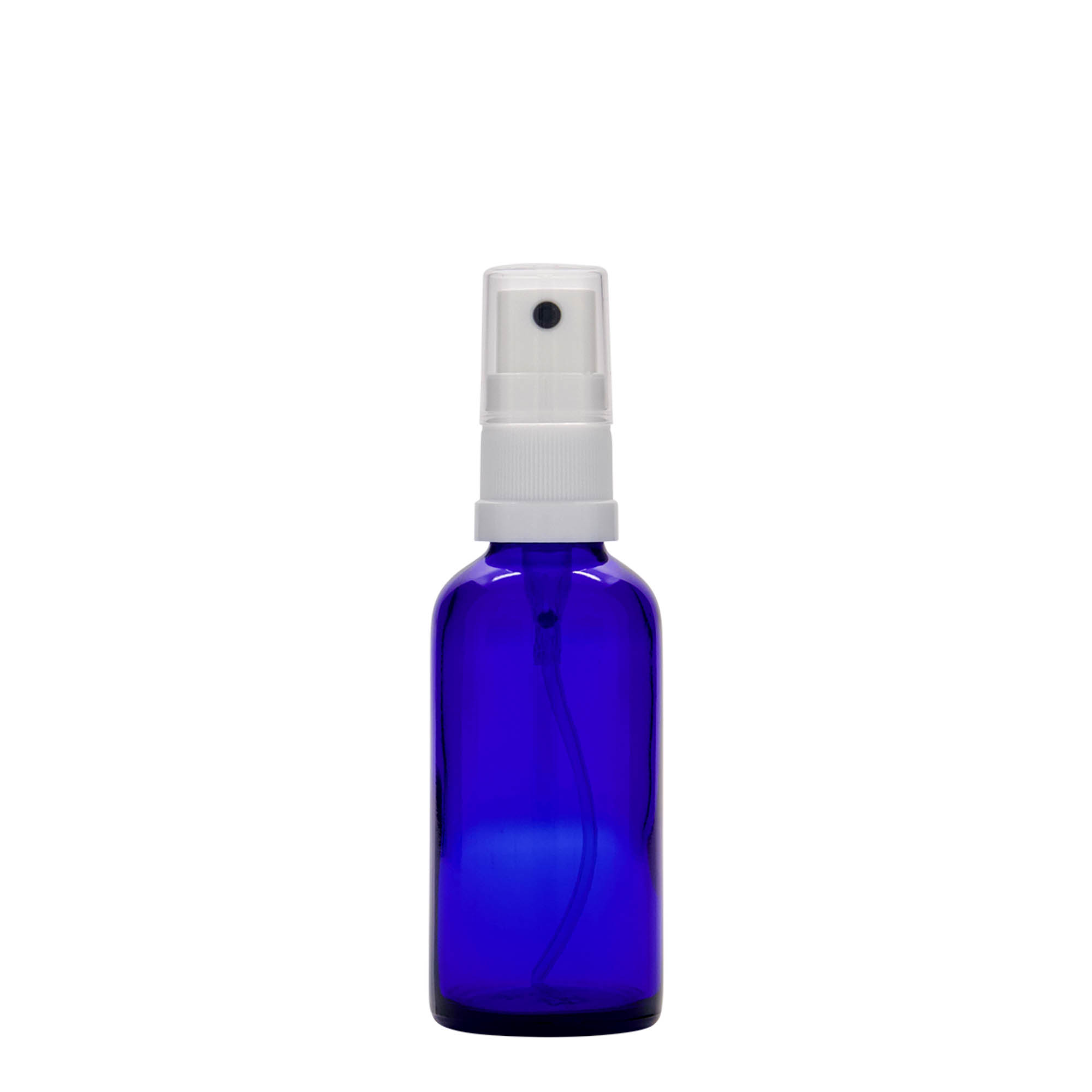 Flacon pulvérisateur 50 ml Médical, verre, bleu royal, embouchure : DIN 18