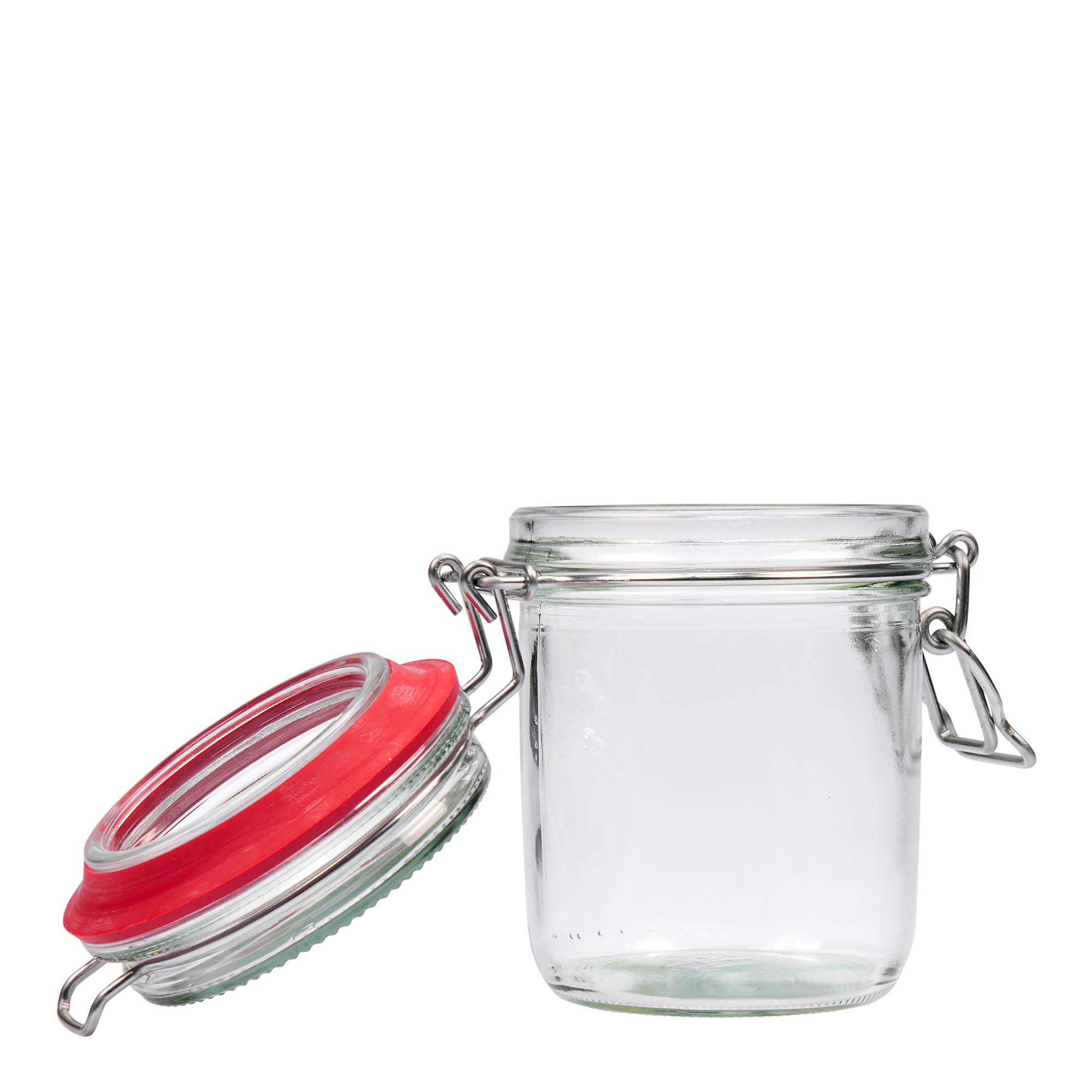 Pot en verre de 370 ml avec fermeture à levier, ouverture : fermeture à levier en fil métallique