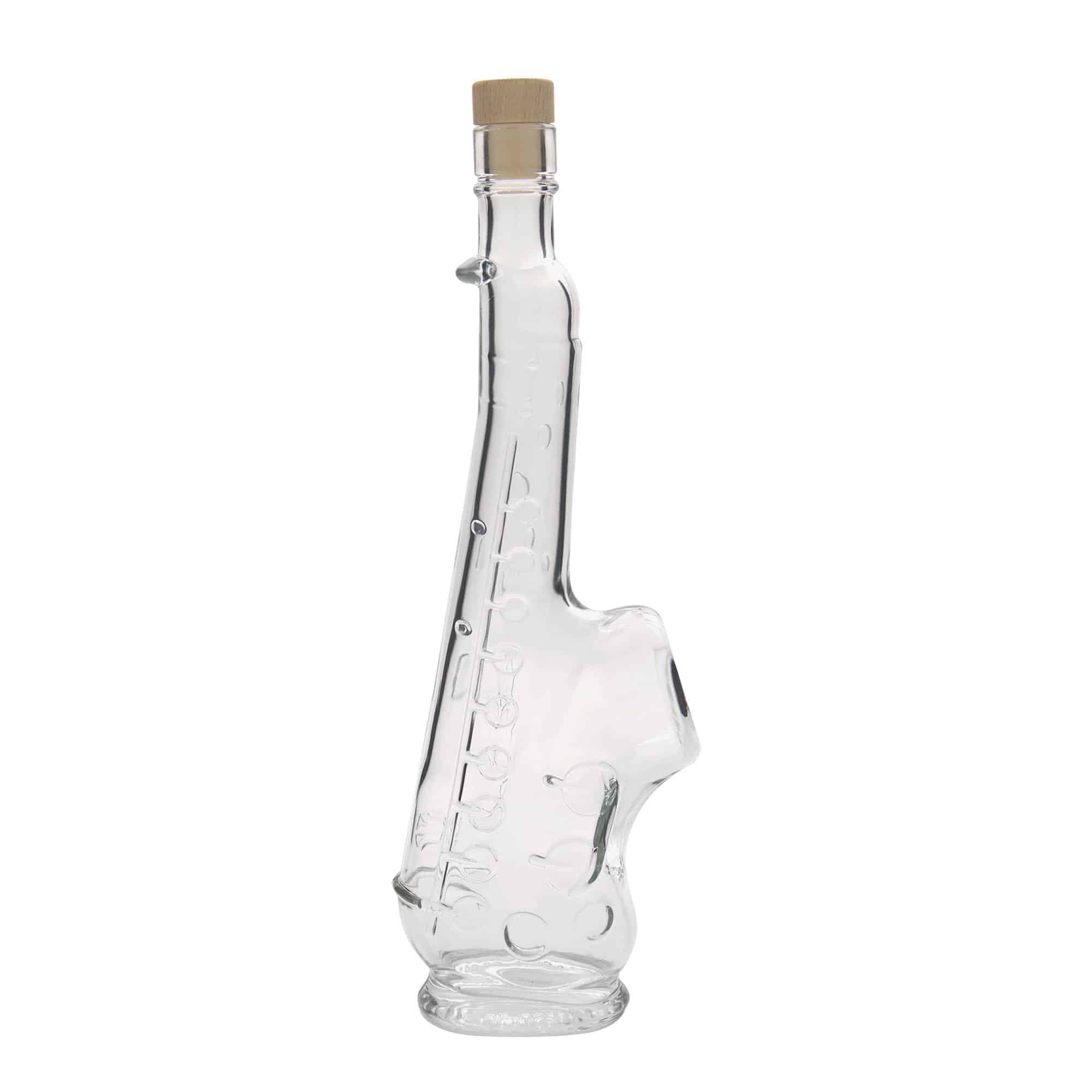 Bouteille en verre 500 ml 'Saxophone', ouverture : bouchon en liège
