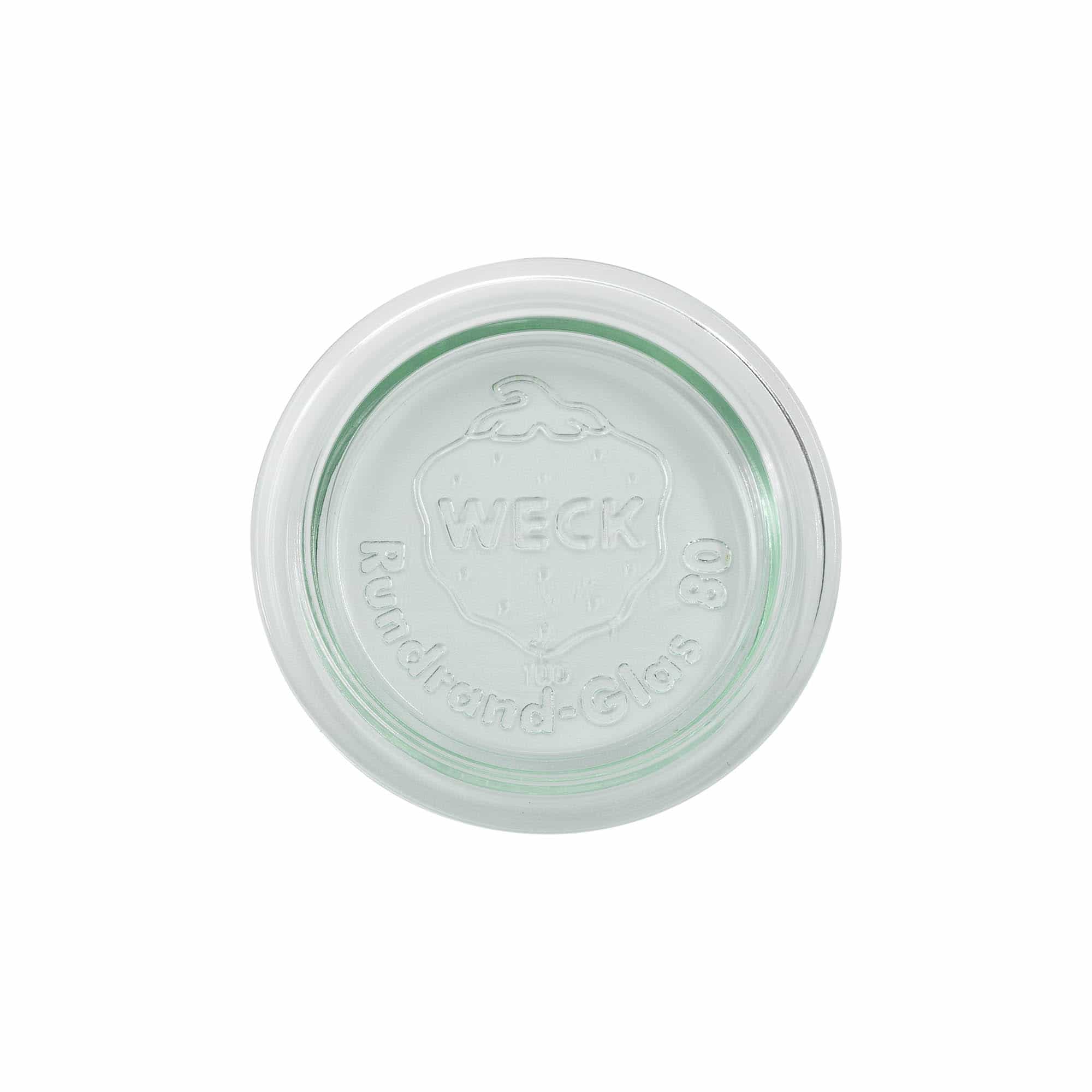 Couvercle en verre WECK aux bords arrondis, pour bouchage: RR80