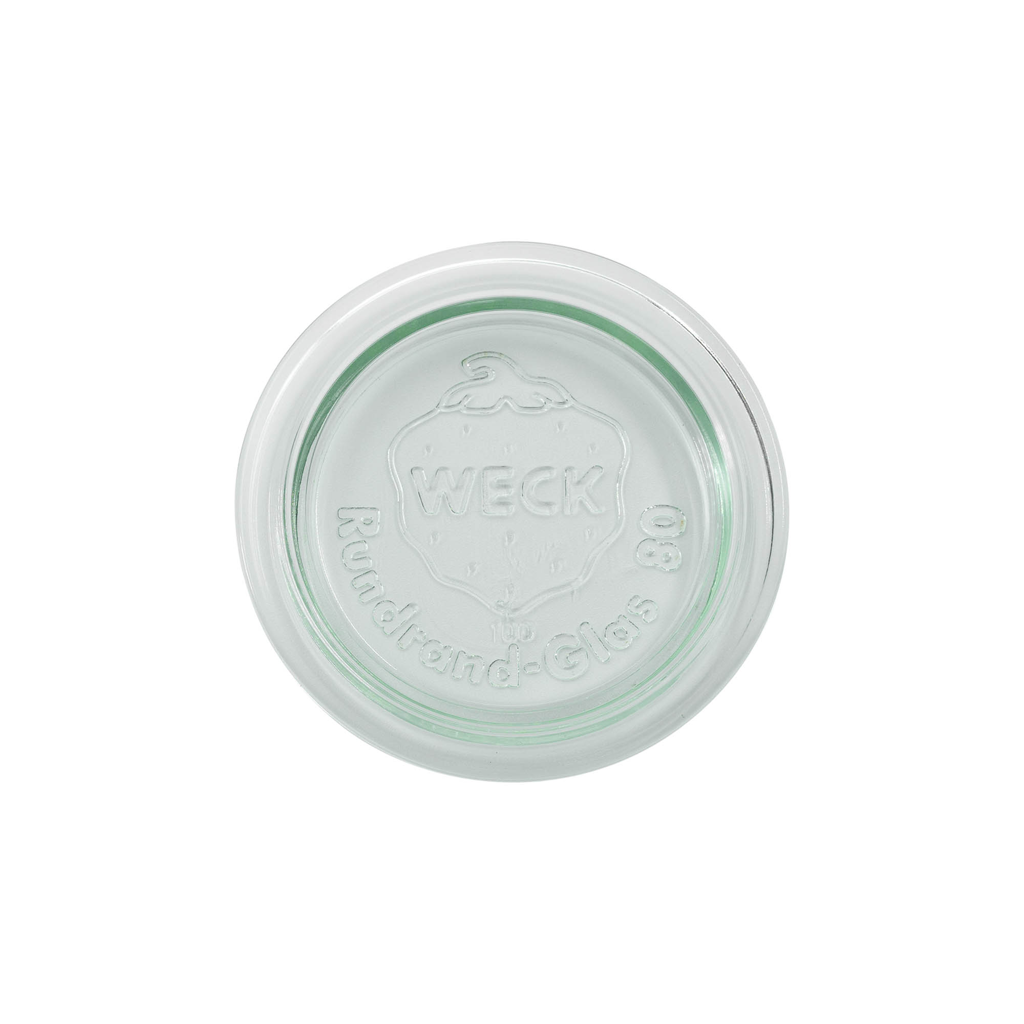 Couvercle en verre WECK à bord rond, pour ouverture : RR80 Couvercle en verre WECK à bord rond, pour ouverture : RR80