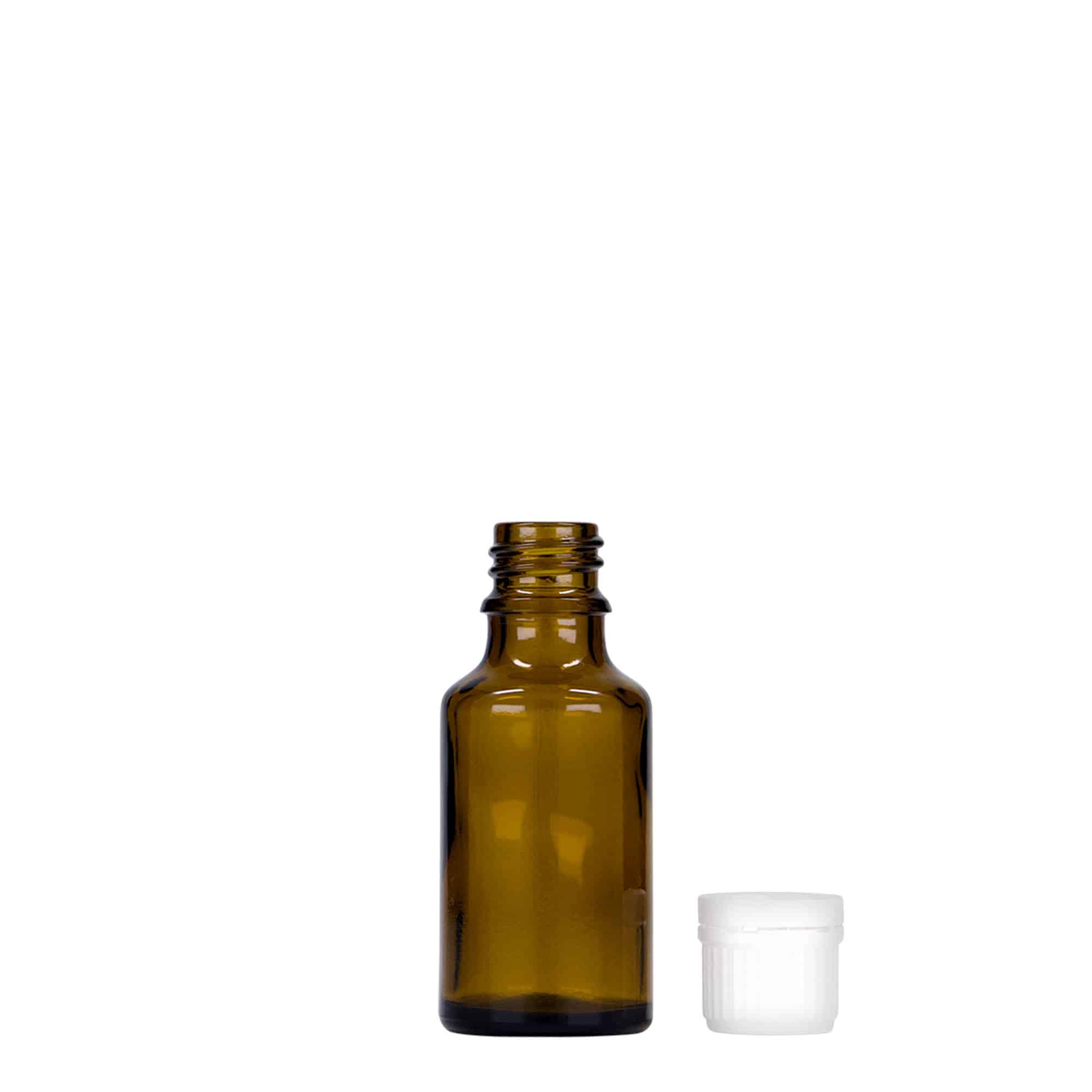25 ml flacon médical, verre, brun, ouverture : DIN 18