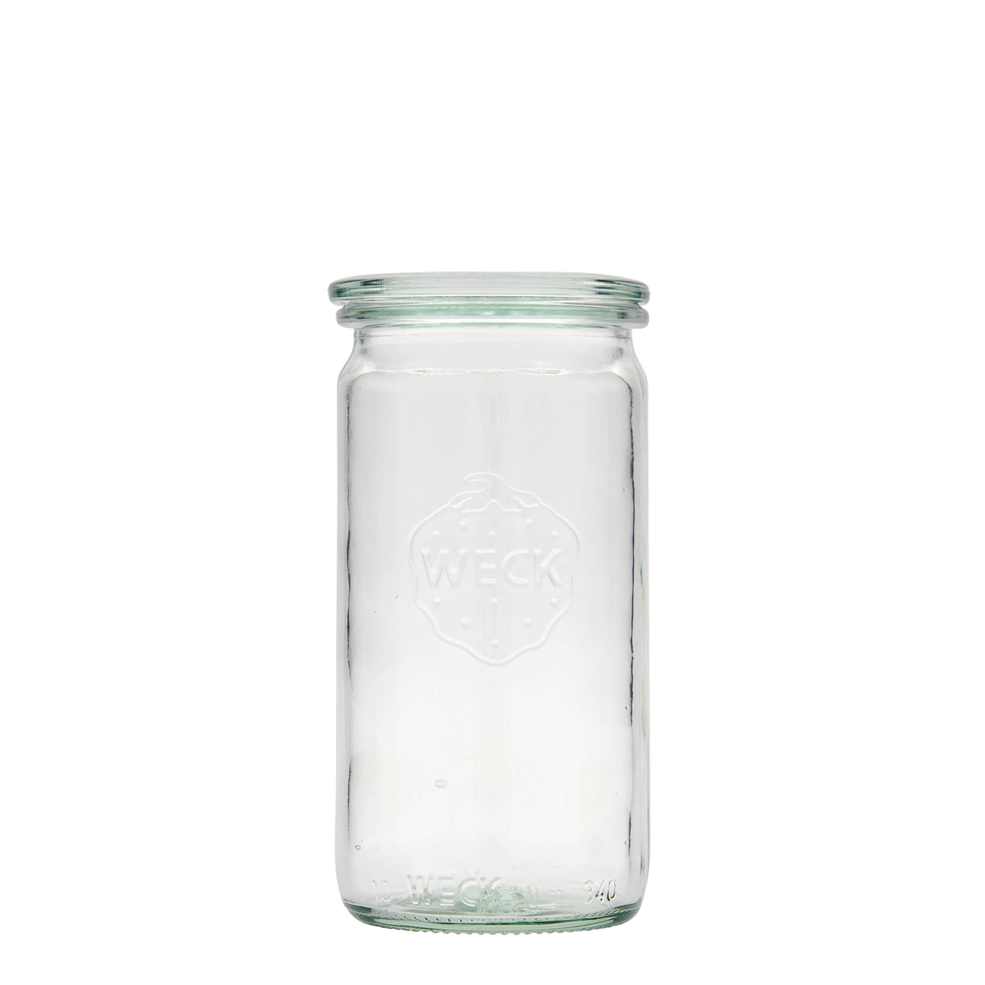 340 ml verre cylindrique WECK, ouverture : bord rond 340 ml verre cylindrique WECK, ouverture : bord rond