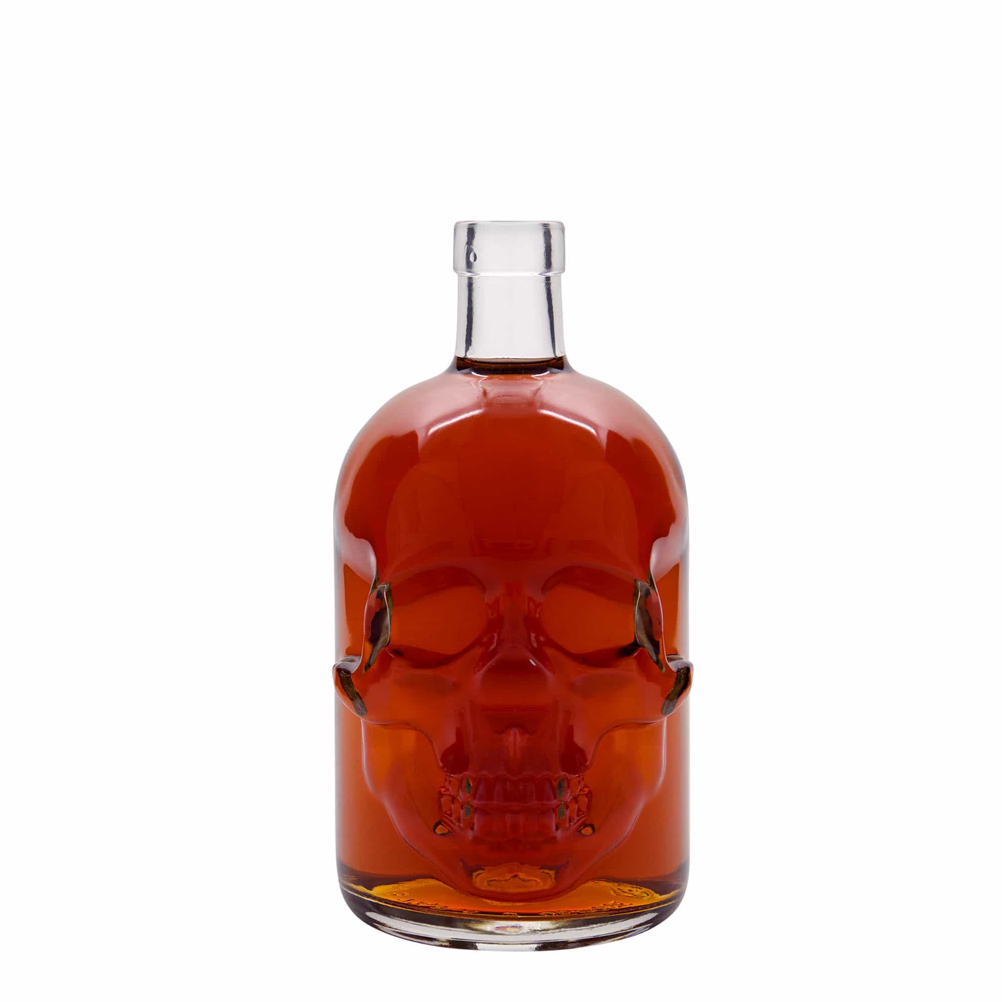 Bouteille en verre de 700 ml « Tête de mort », ouverture : bouchon en liège